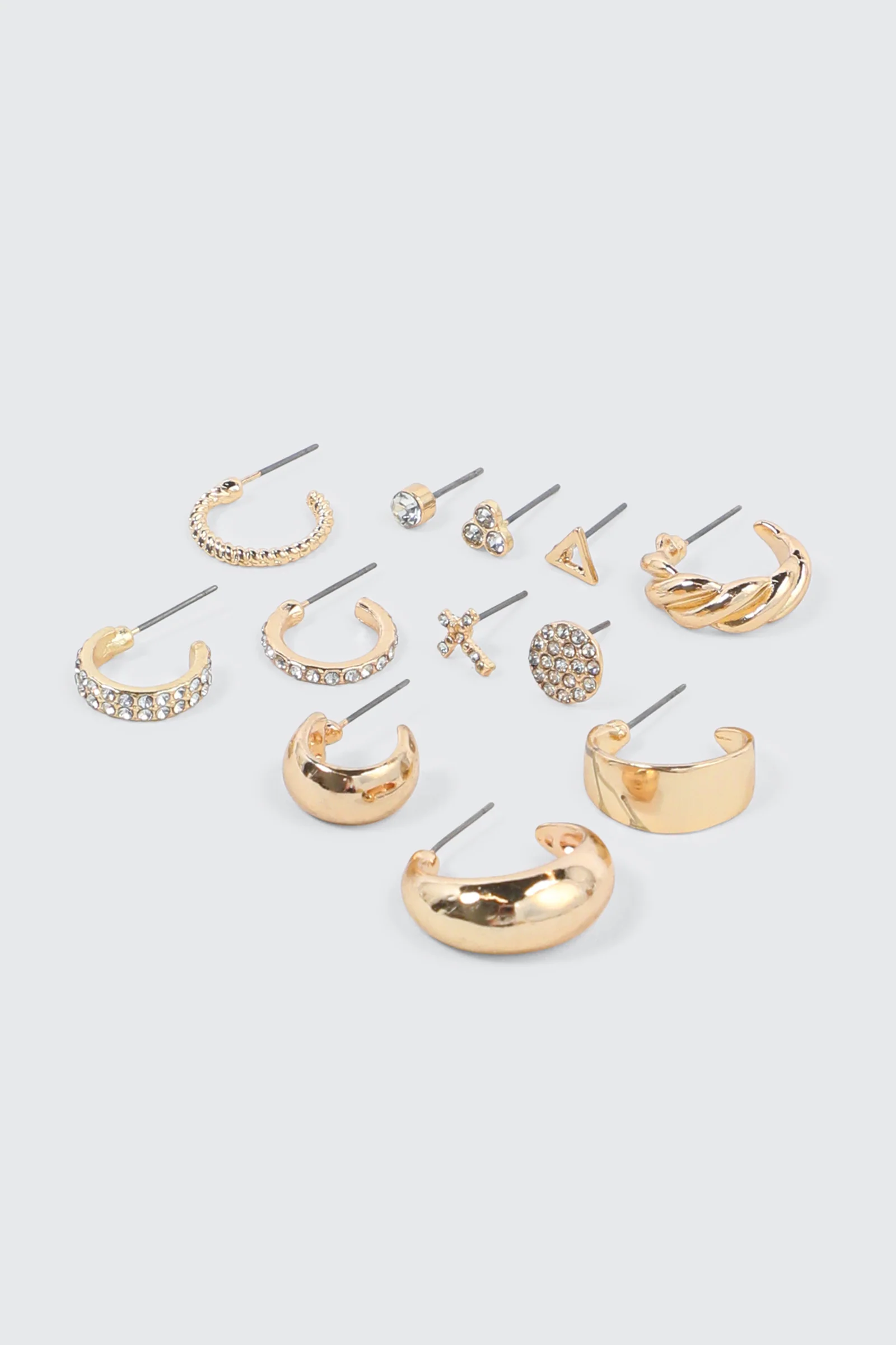 12-Pack Mixed Hoop & Stud Earrings - Image 2