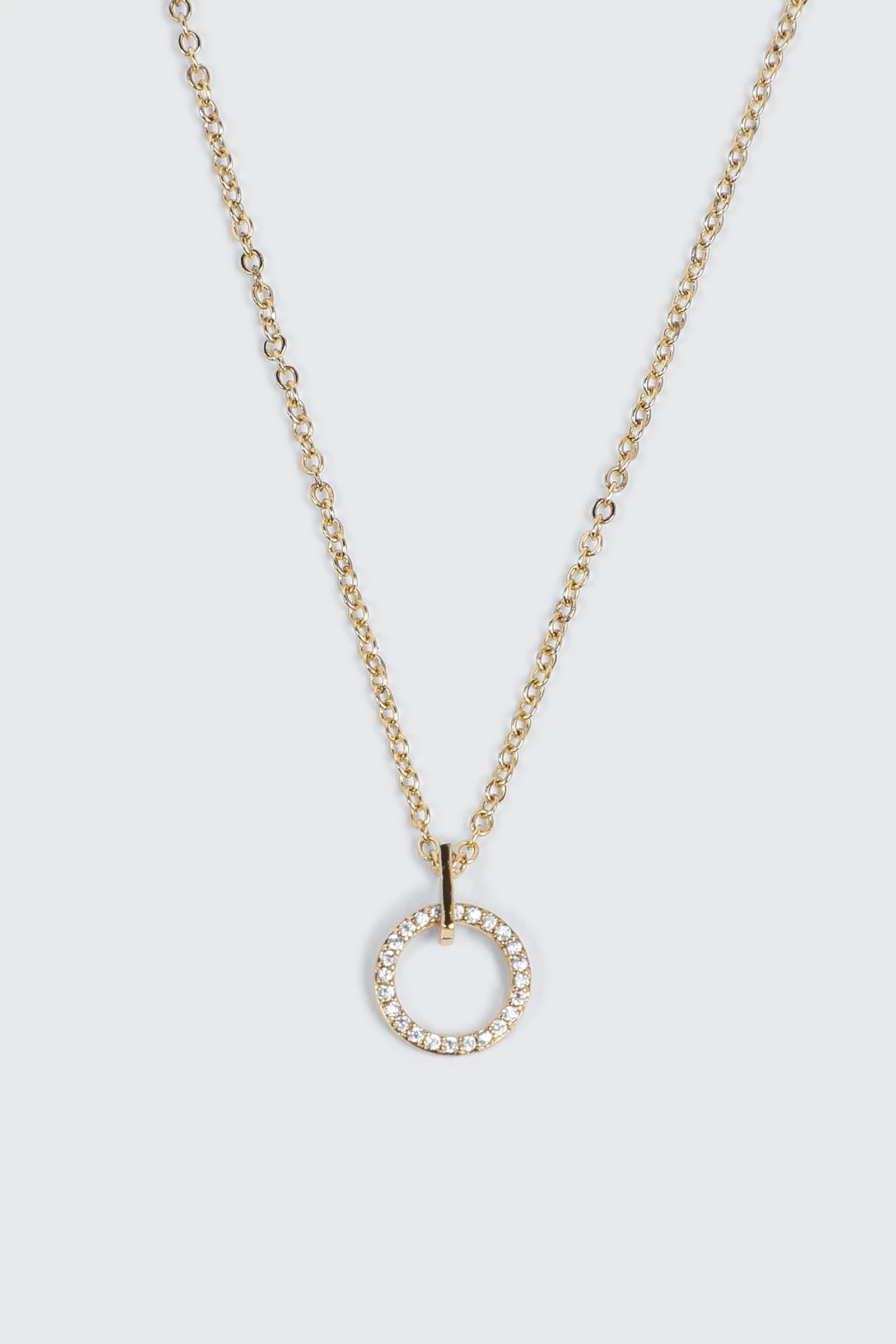 14K Gold Circle Pendant Necklace - Image 2
