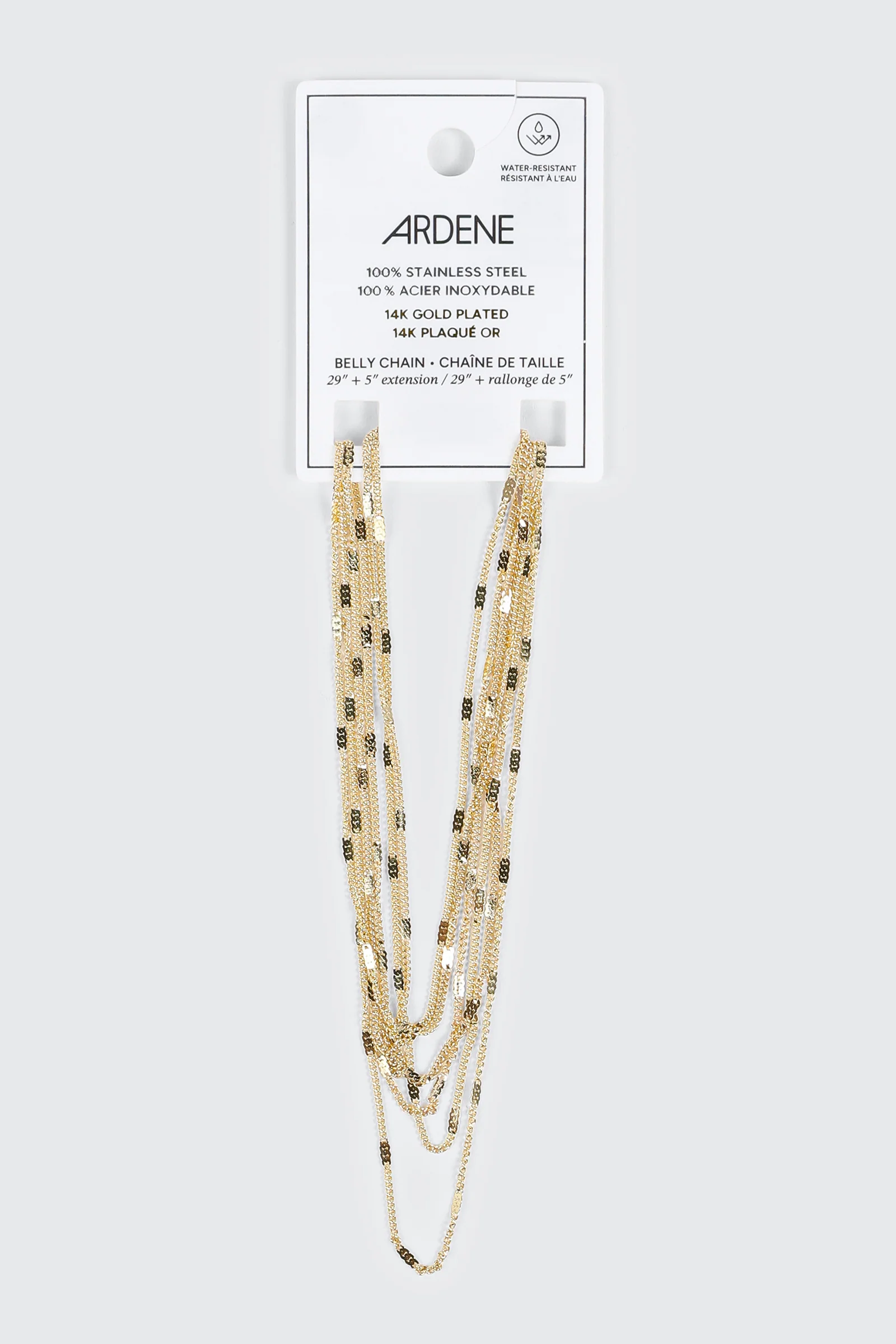14k Gold plated 2 Row Belly Chain - Image 2