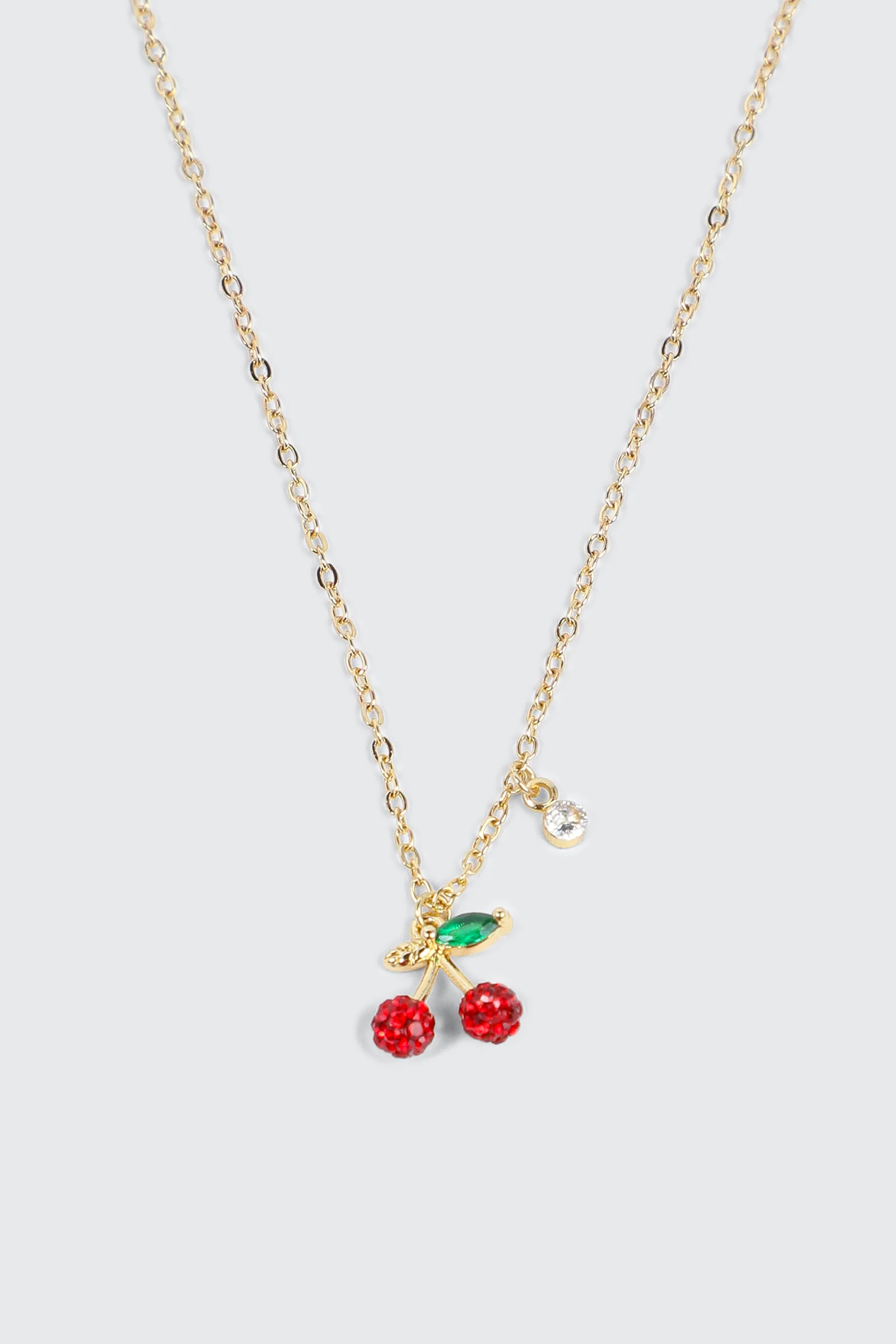 14K Gold Plated Cherry Necklace - Image 2