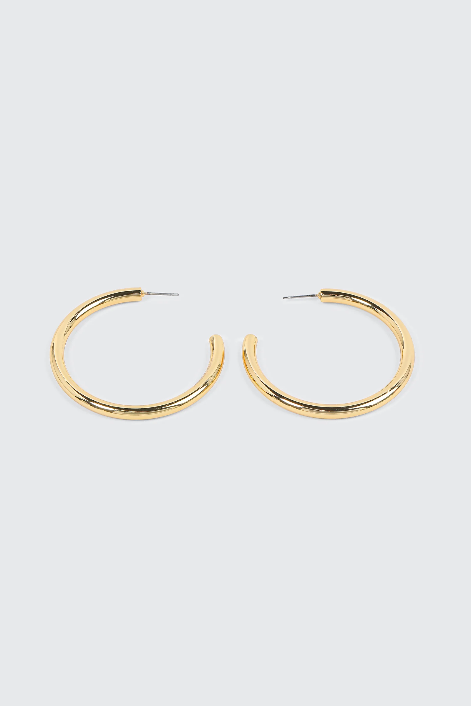 14K Gold Plated Chunky Tube Hoop Earrings