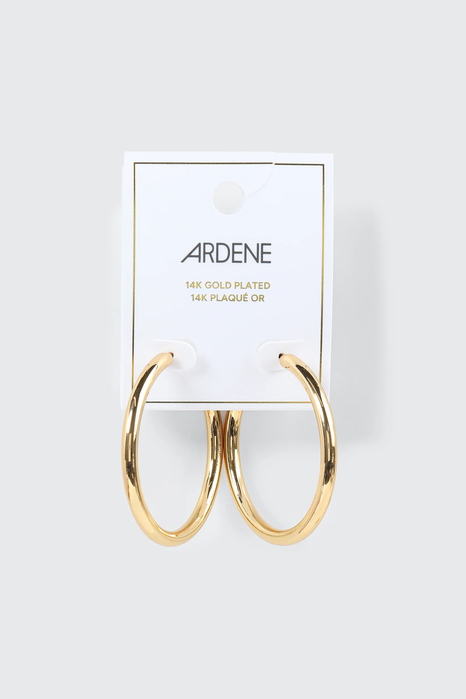 14K Gold Plated Chunky Tube Hoop Earrings - Image 2