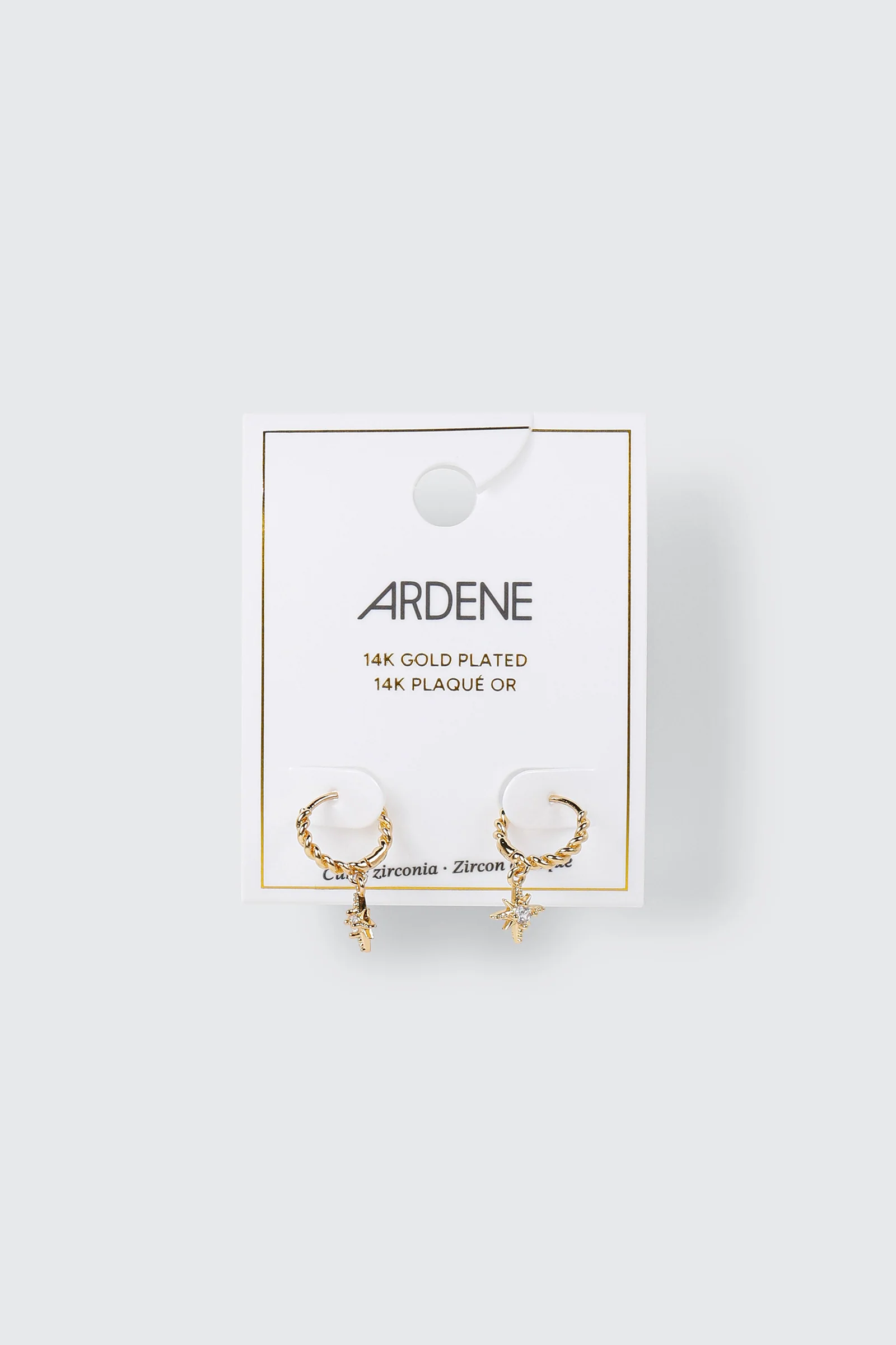 14K Gold Plated Dangling Star Earrings - Image 2