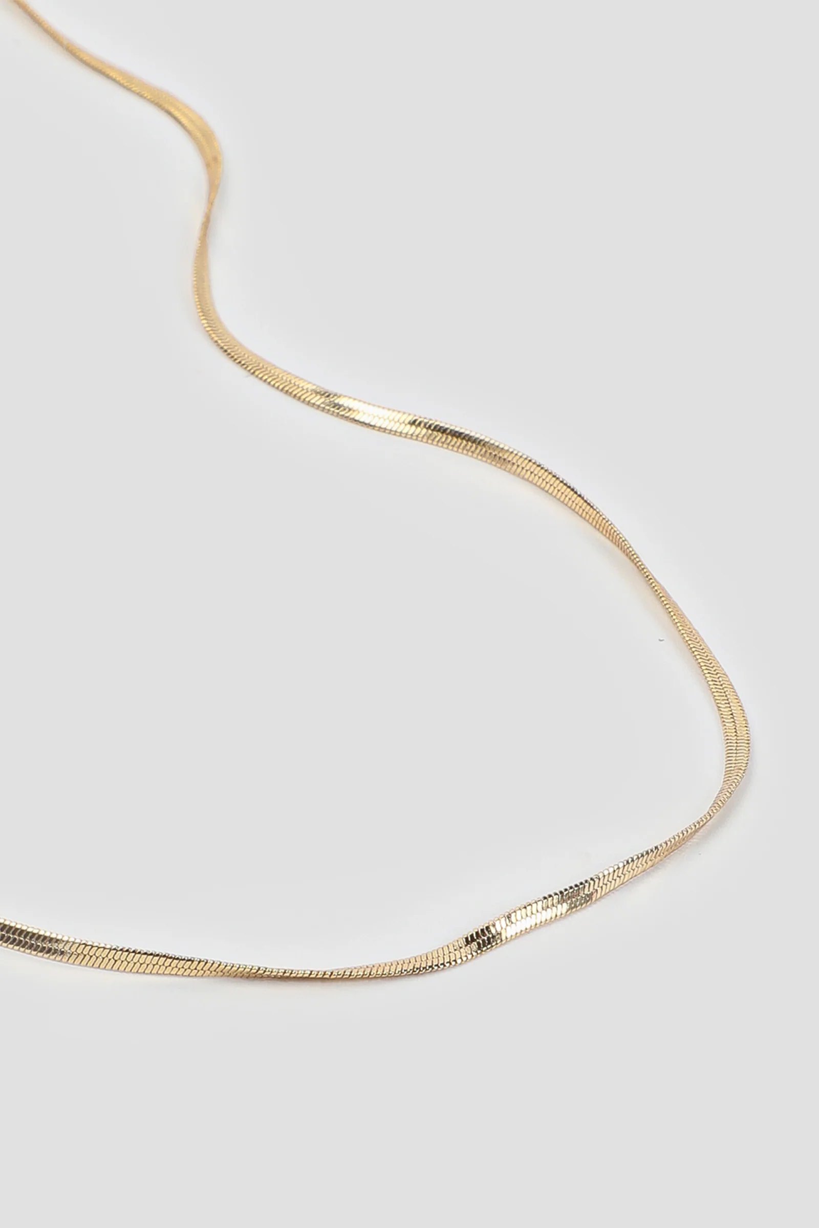 14K Gold Plated Flat Chain Necklace - Image 3