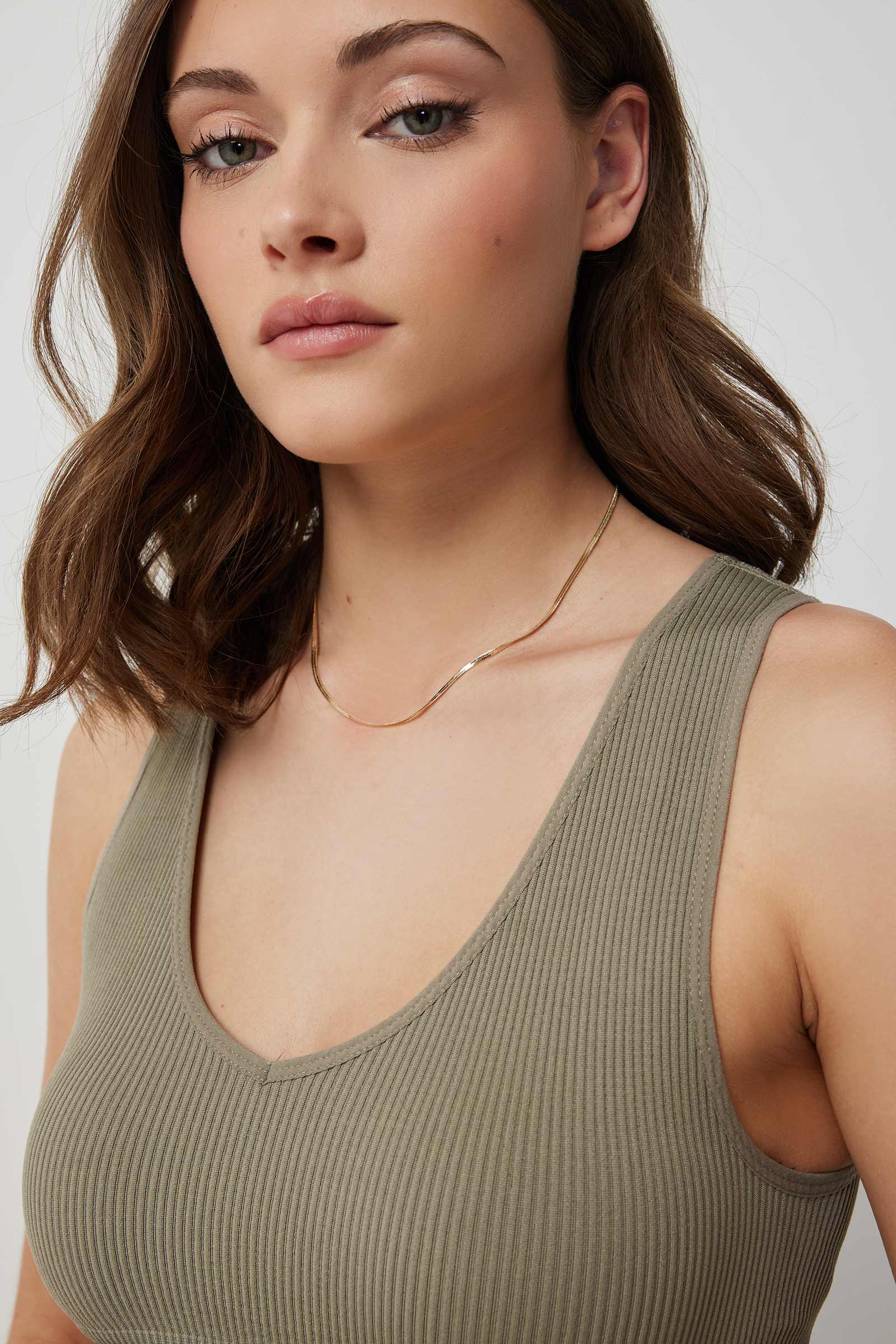 14K Gold Plated Flat Chain Necklace - Image 4