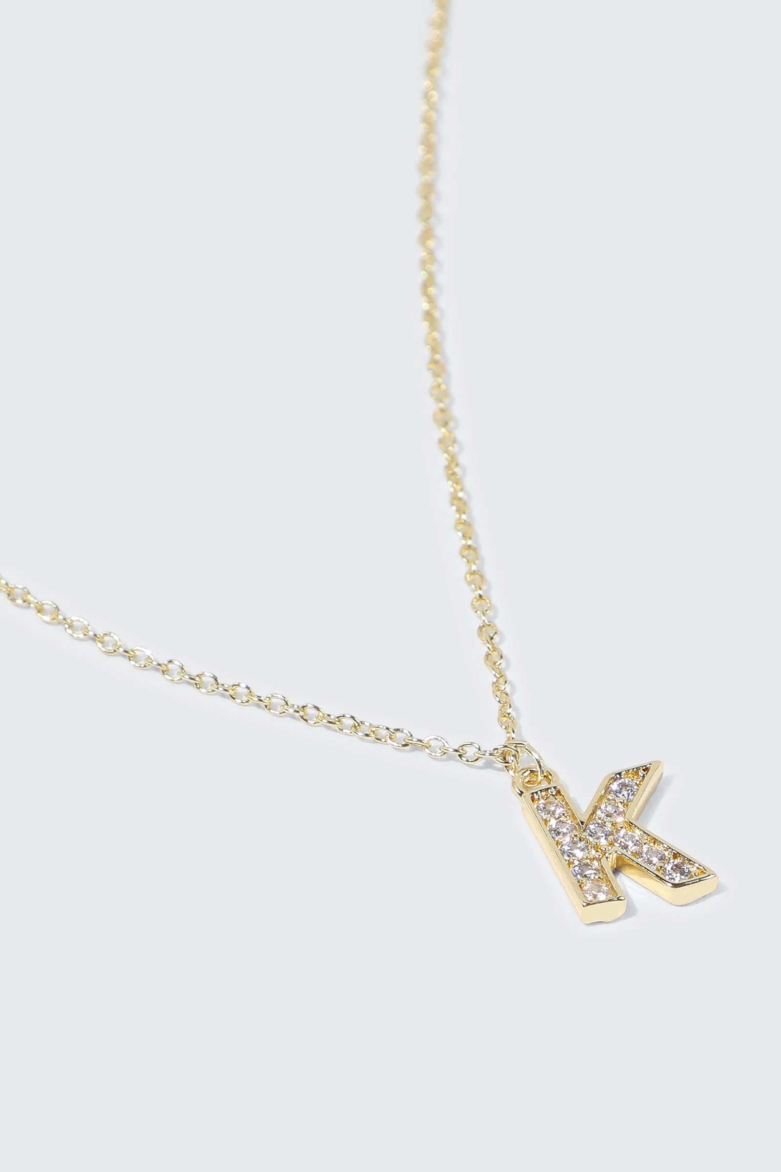 14K Gold Plated Initial K Necklace - Image 3