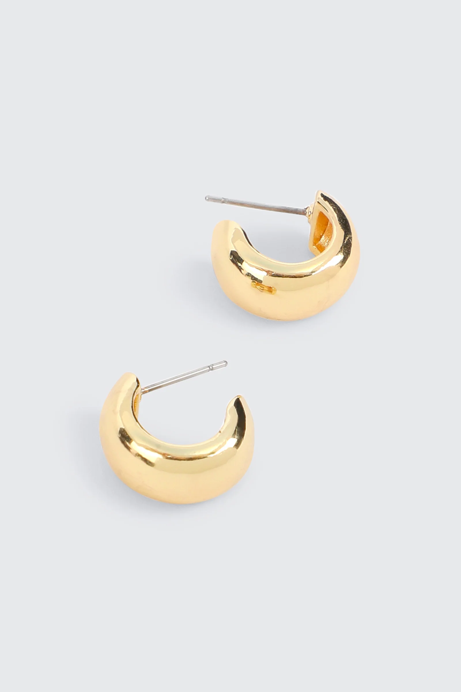 14K Gold Plated Thick Mini Hoops - Image 2