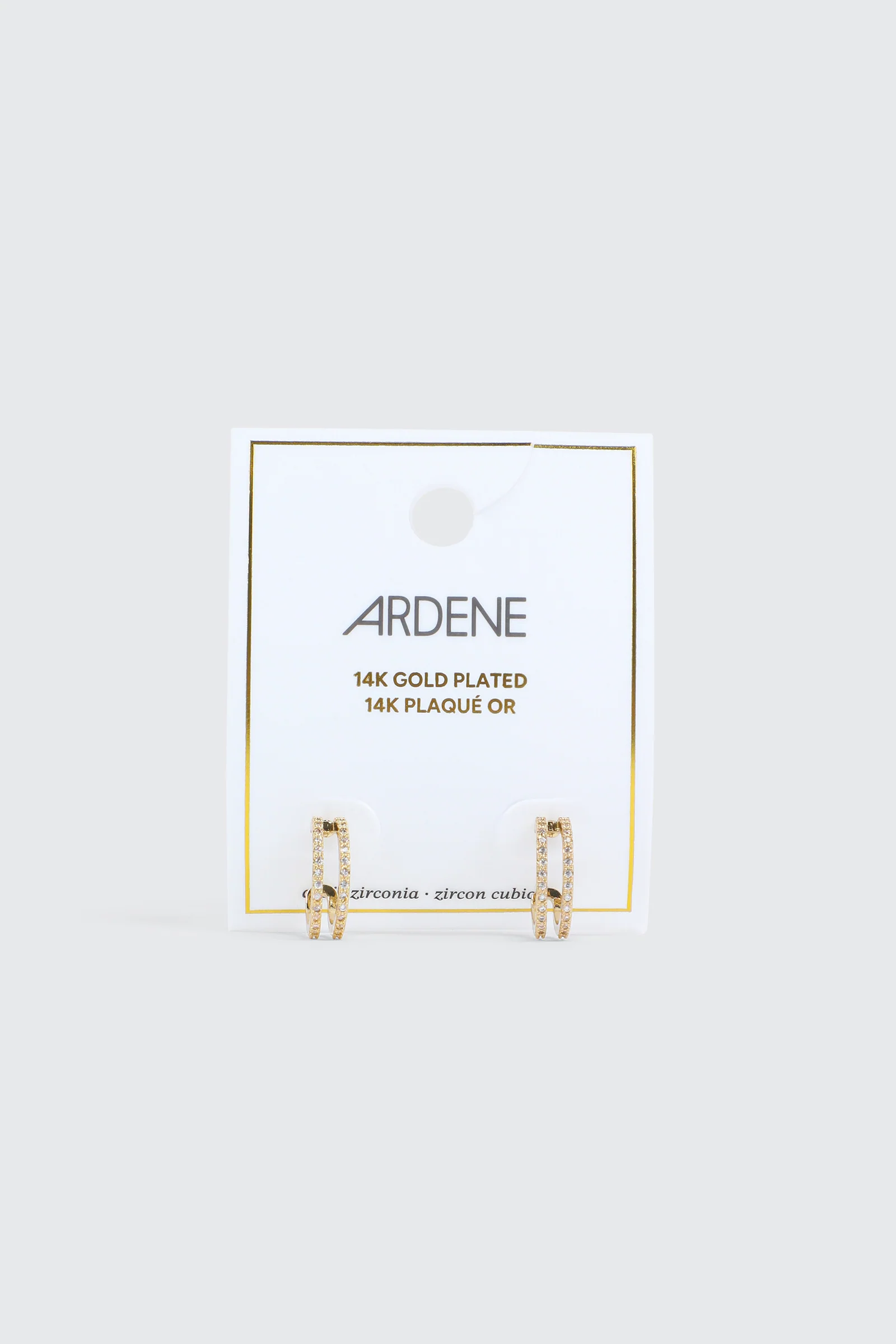 14K Gold Plated Two-Row Hoop Earrings - Image 2