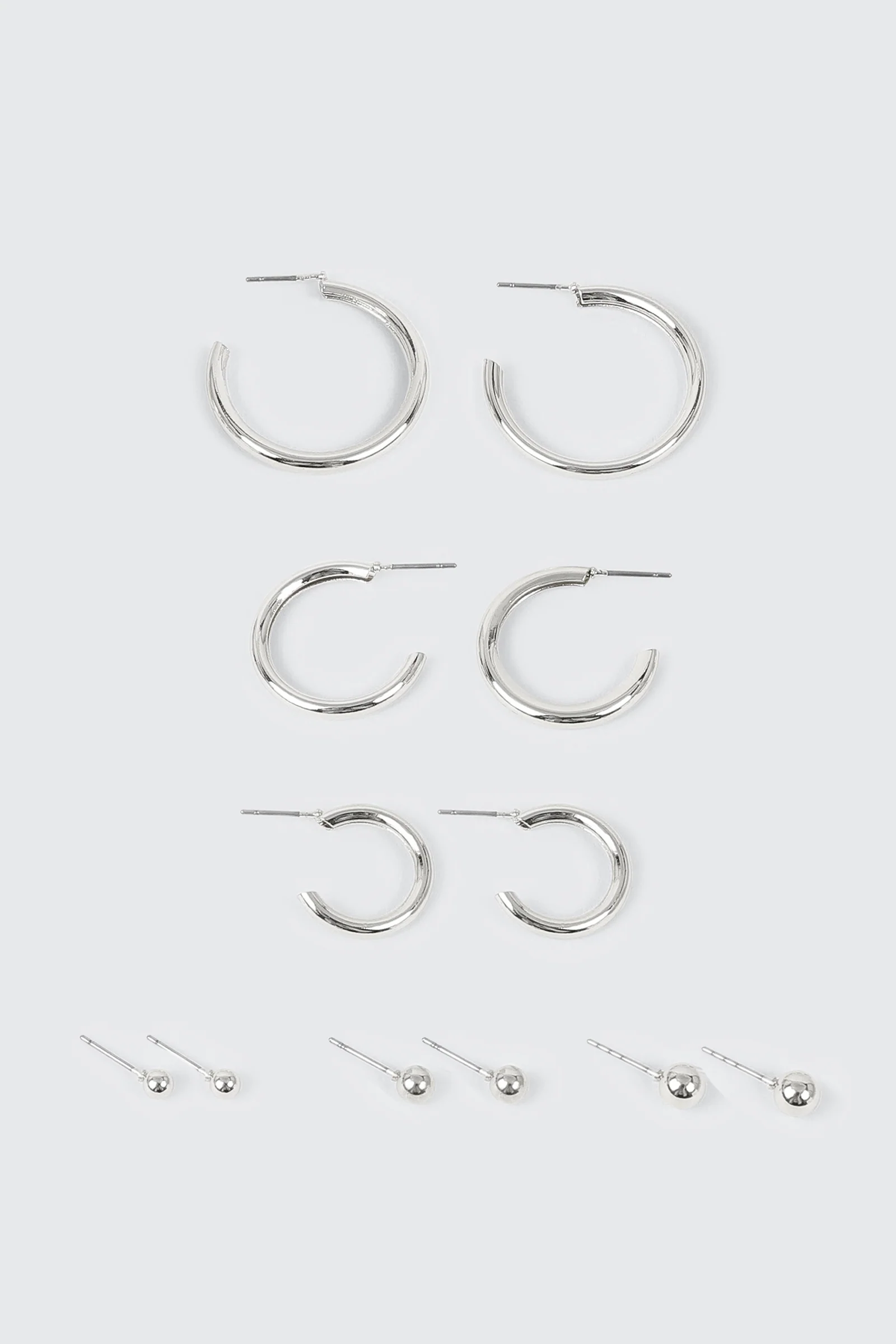 14K White Gold Plated Earrings Set