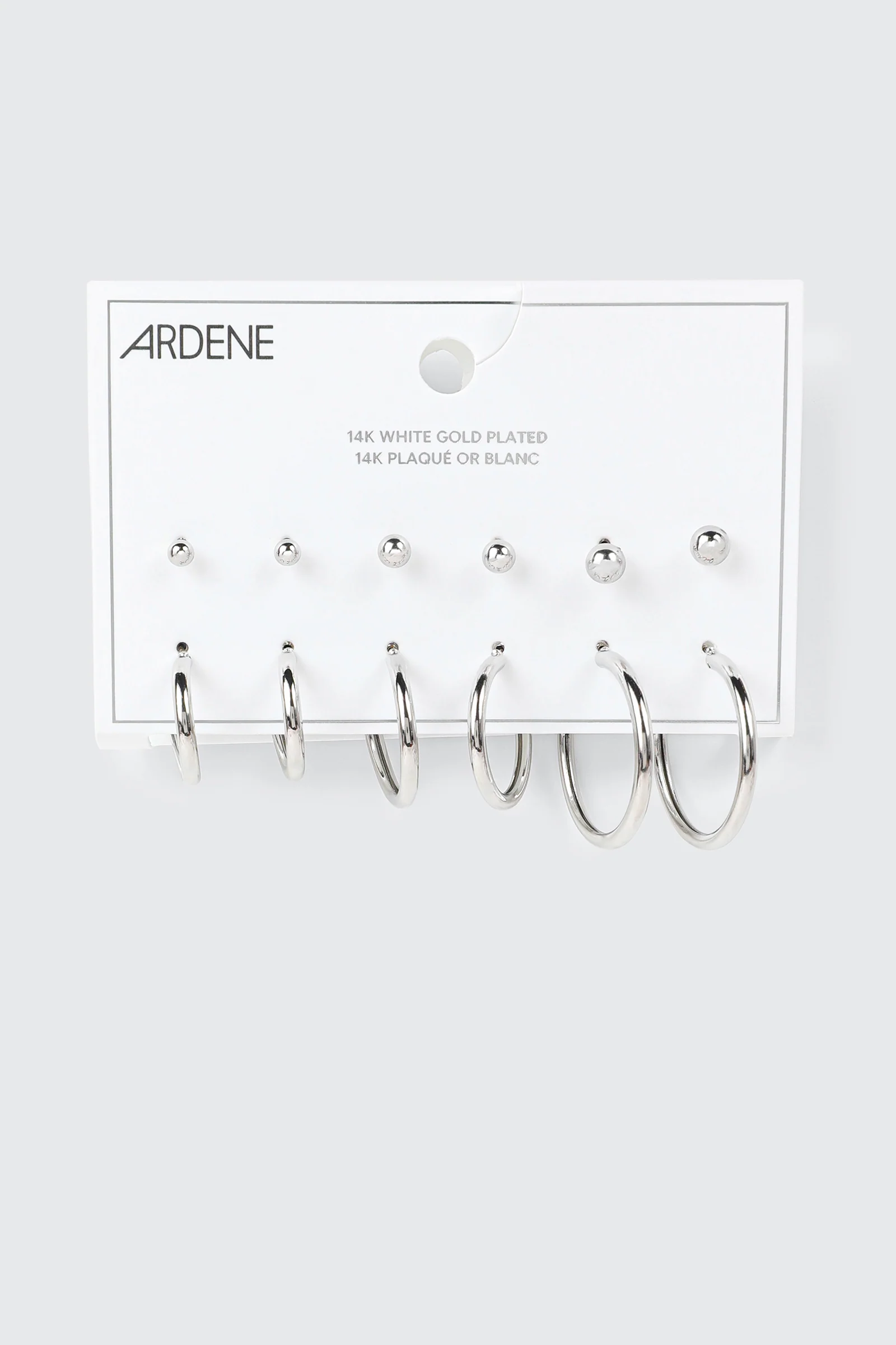 14K White Gold Plated Earrings Set - Image 2