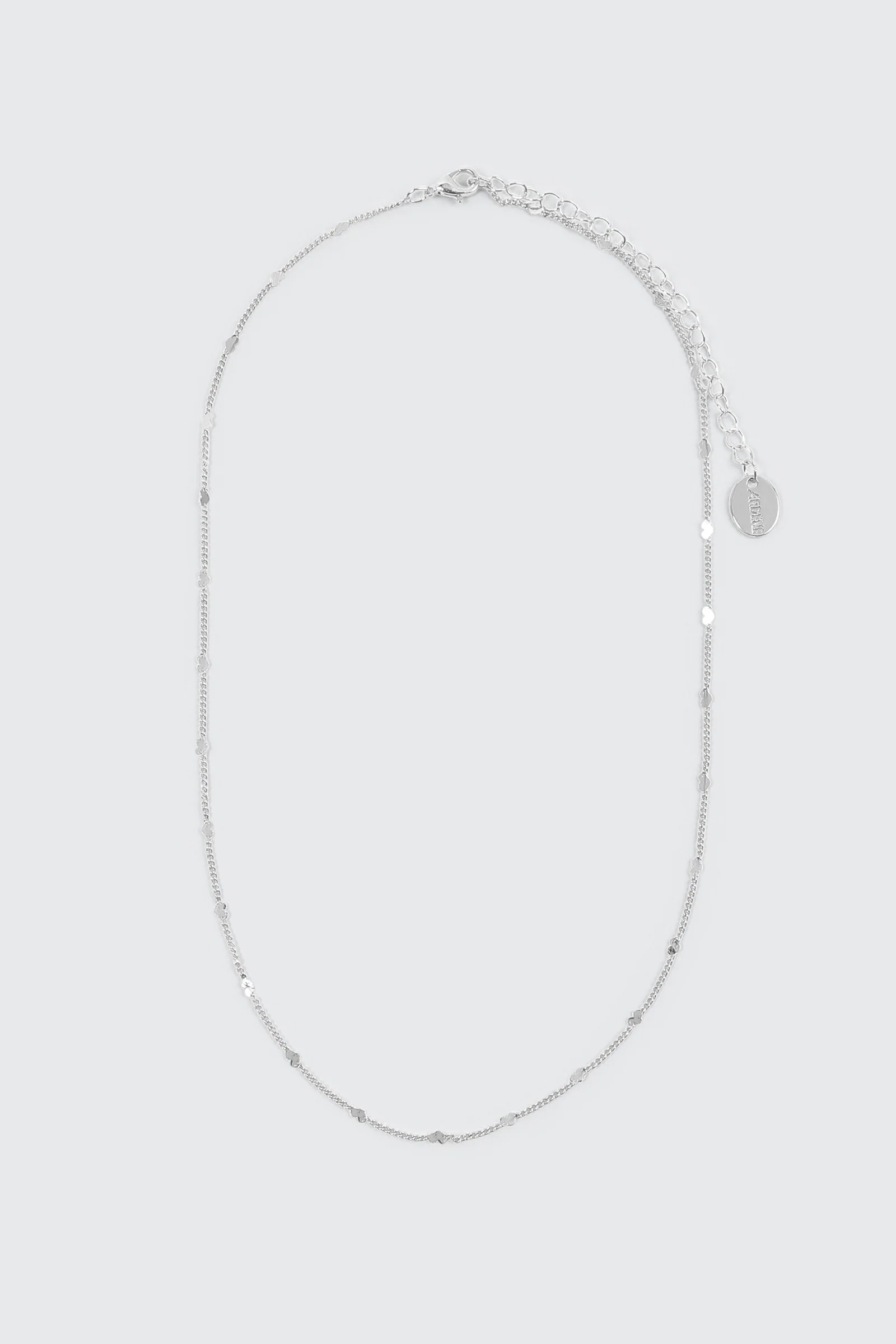 14K White Gold Plated Heart Chain Necklace - Image 2
