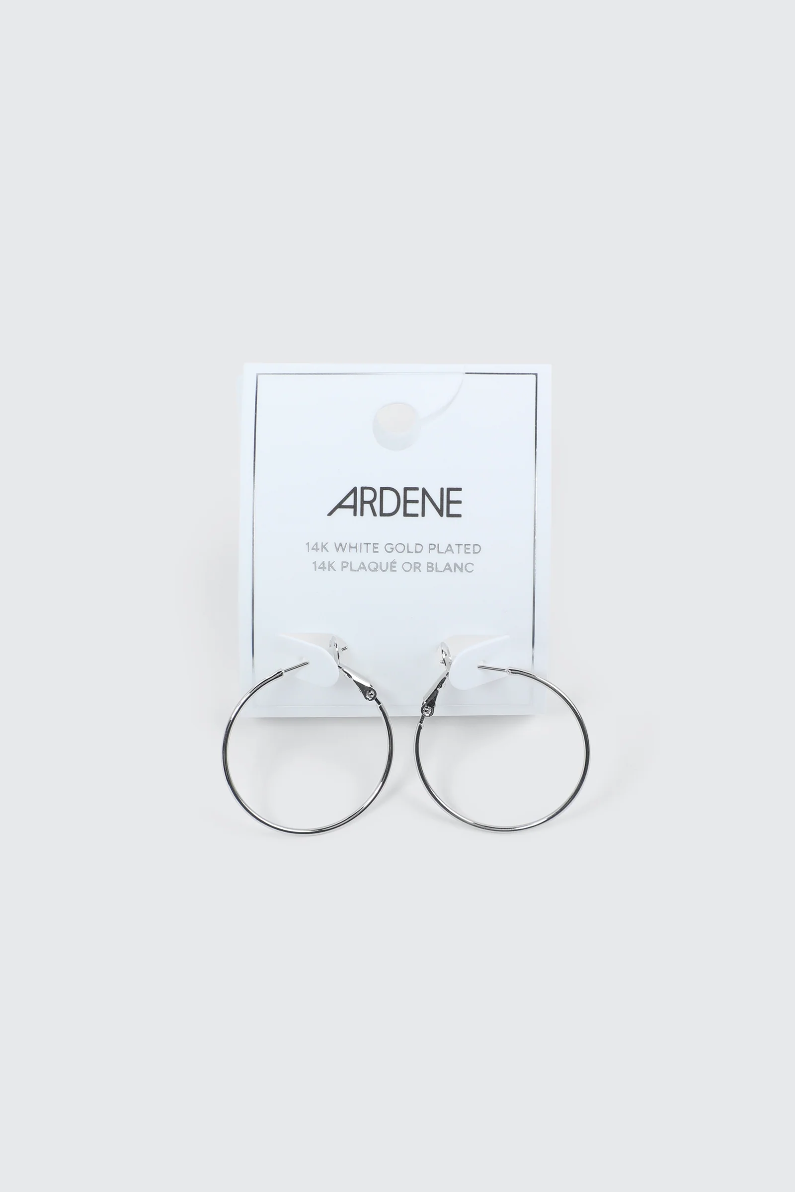 14K White Gold Plated Hoop Earrings - Image 2