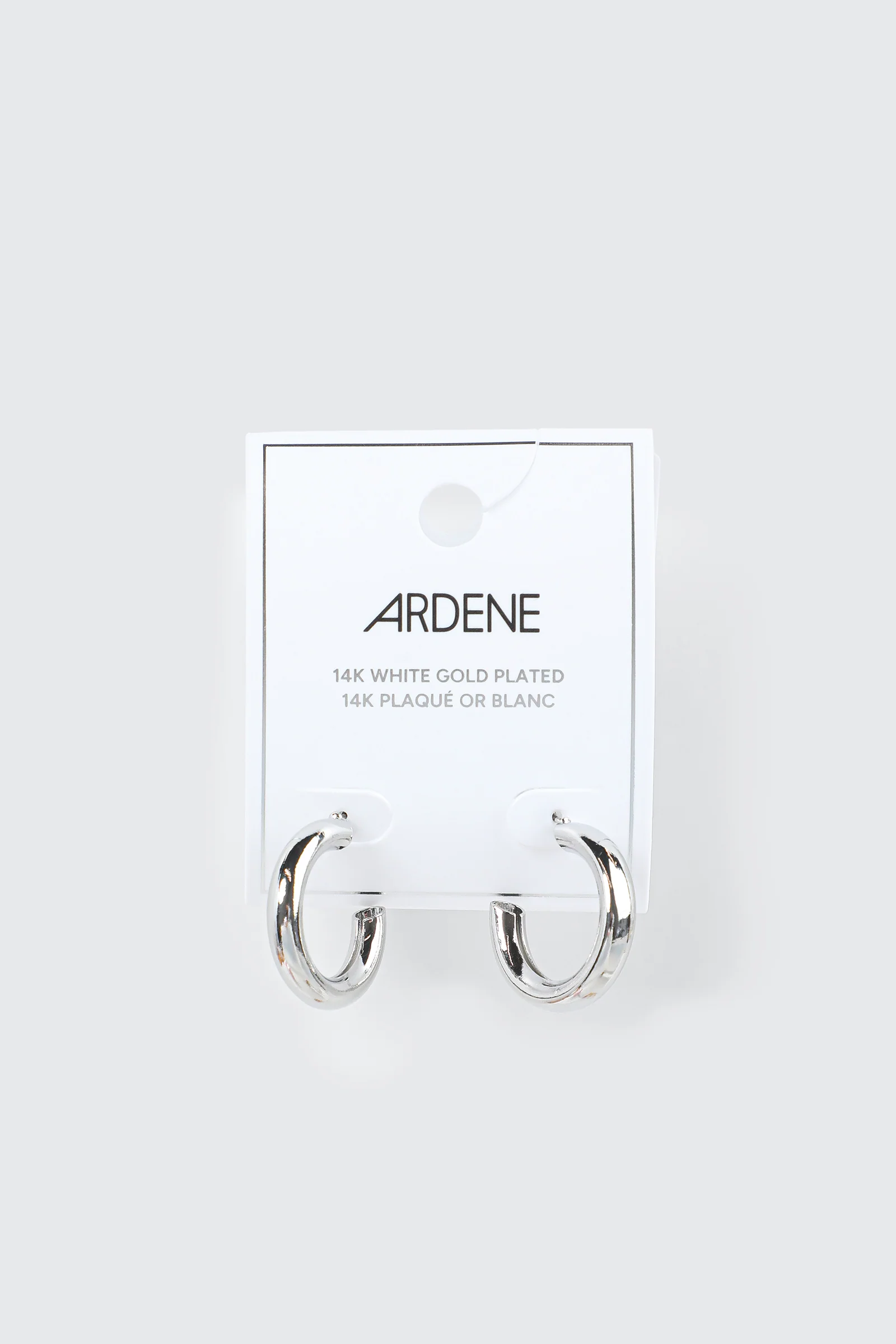 14K White Gold Plated Hoops - Image 2