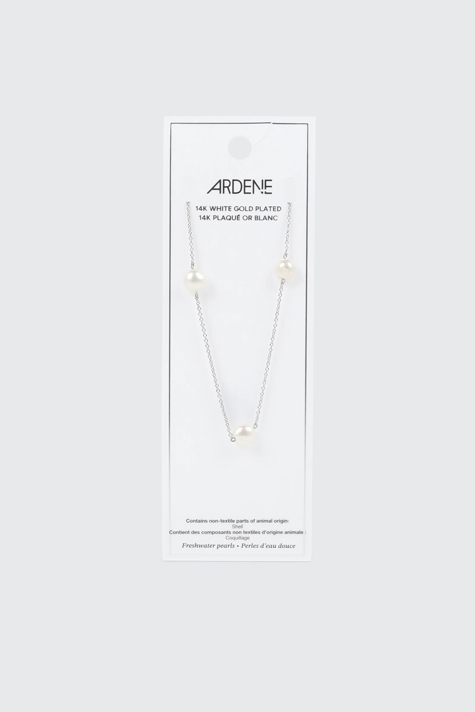 14K White Gold Plated Pearl Necklace - Image 2