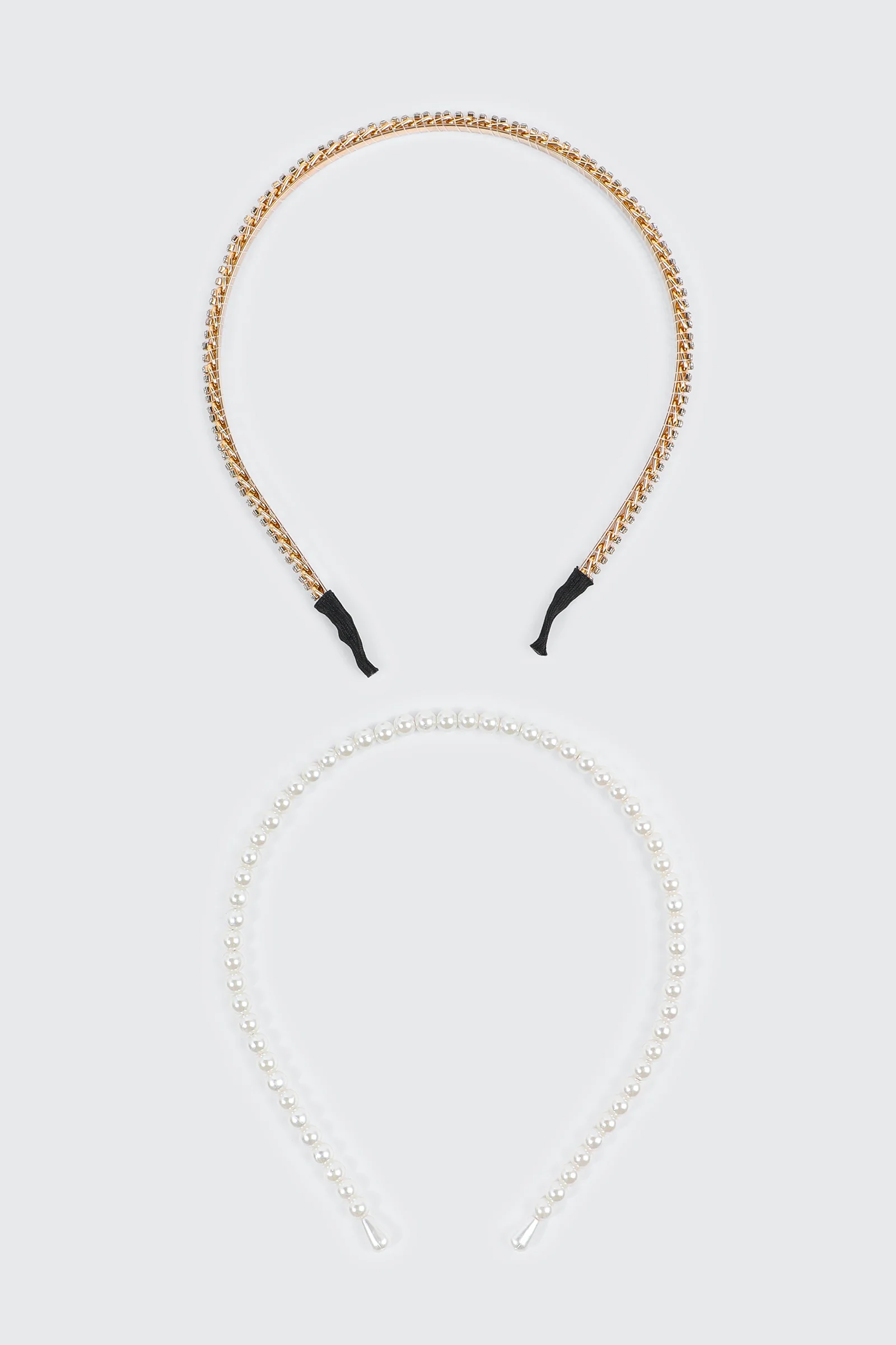 2-Pack Headbands with Rhinestone and Faux Pearls - Image 2