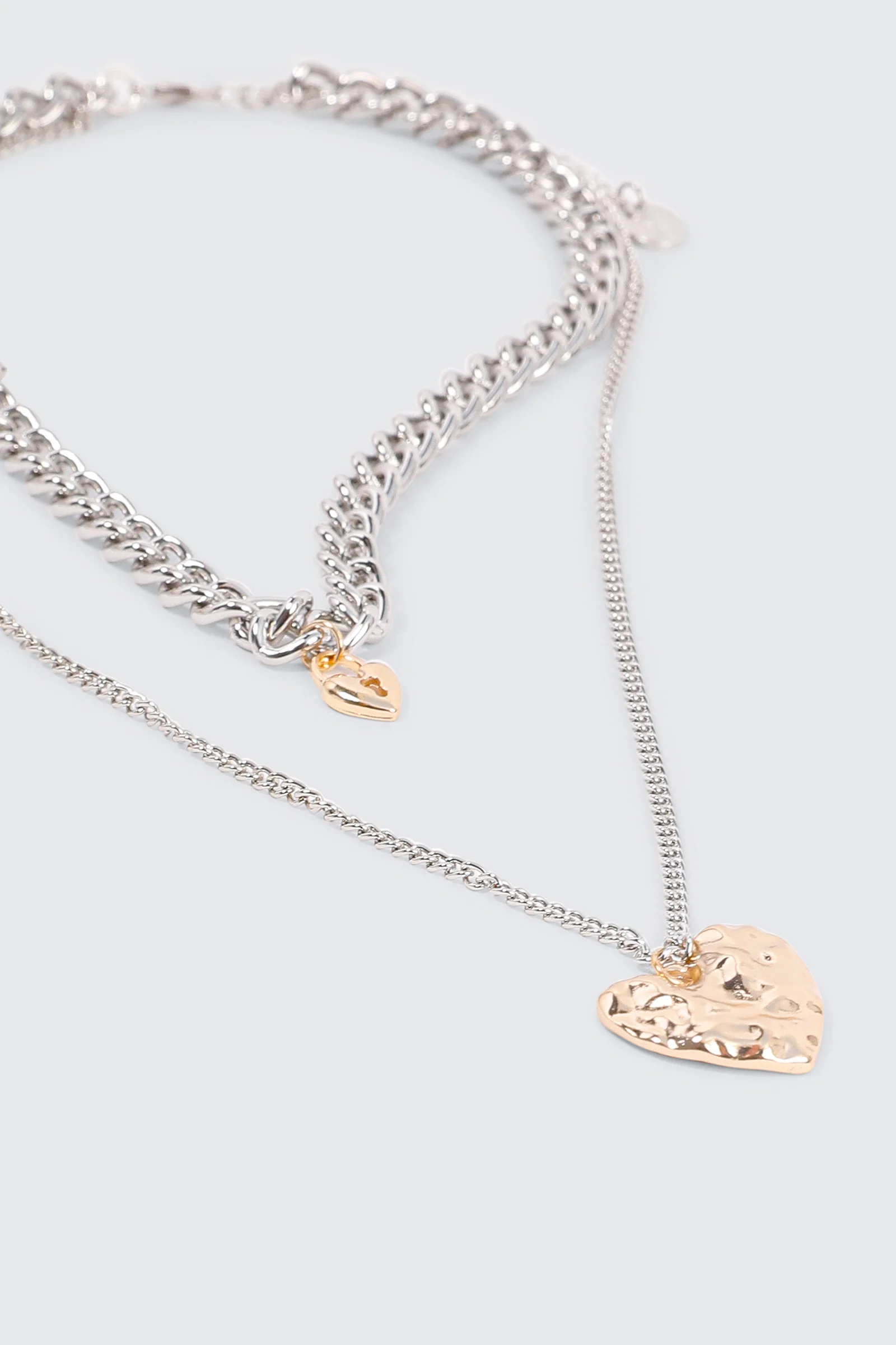 2-Row Necklace with Heart Pendants - Image 2