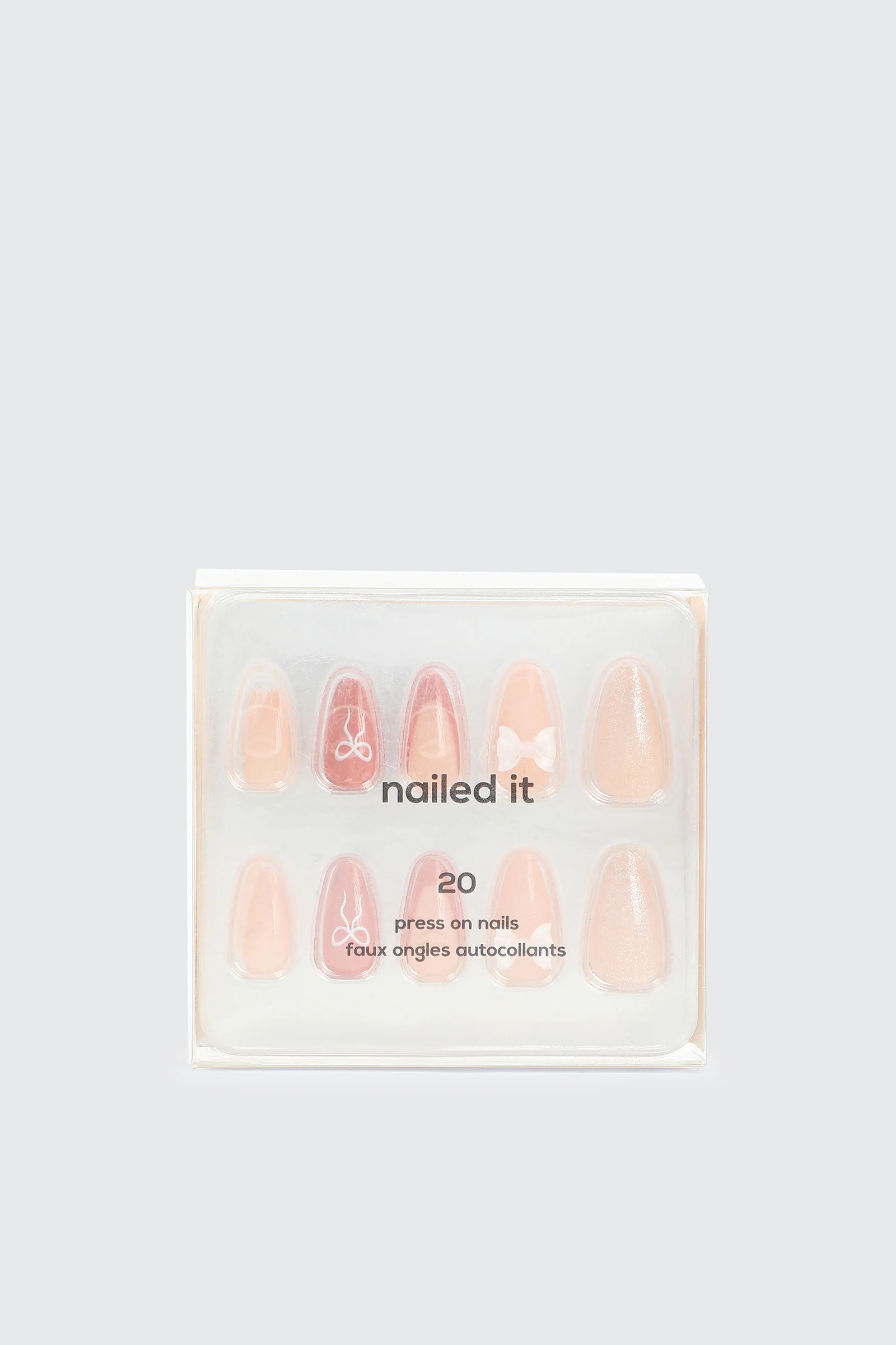 20-Pack Fake Nails with Bow Detail - Image 2