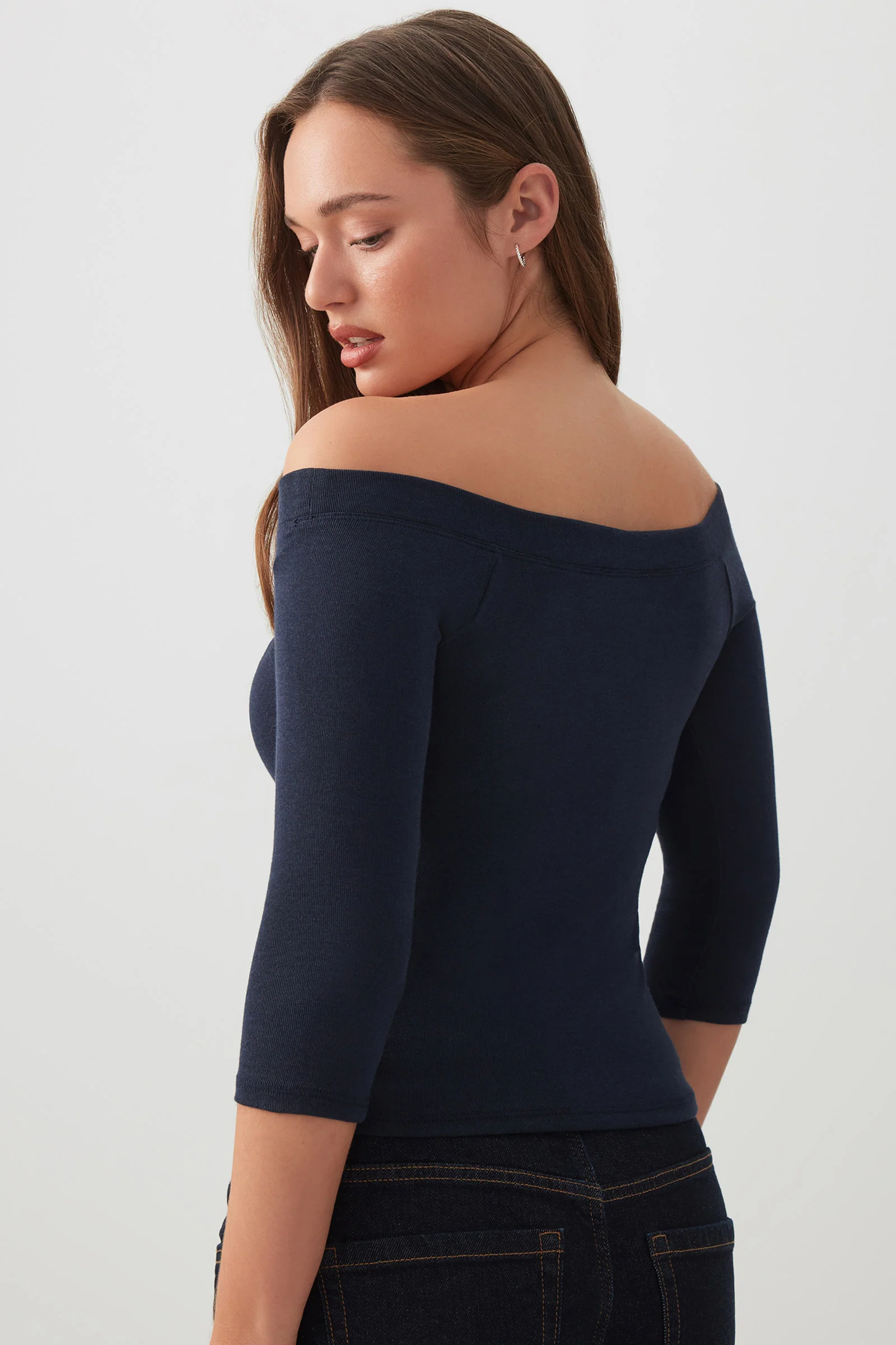 3/4 Sleeve Boat Neck Top - Image 4