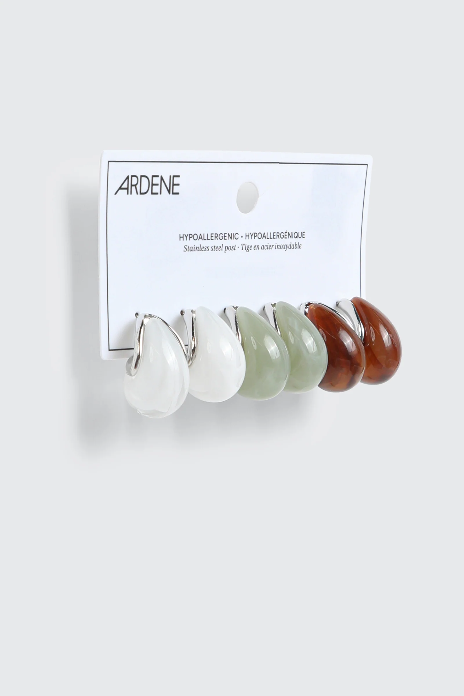 3-Pack Acrylic Hoop Earrings - Image 2