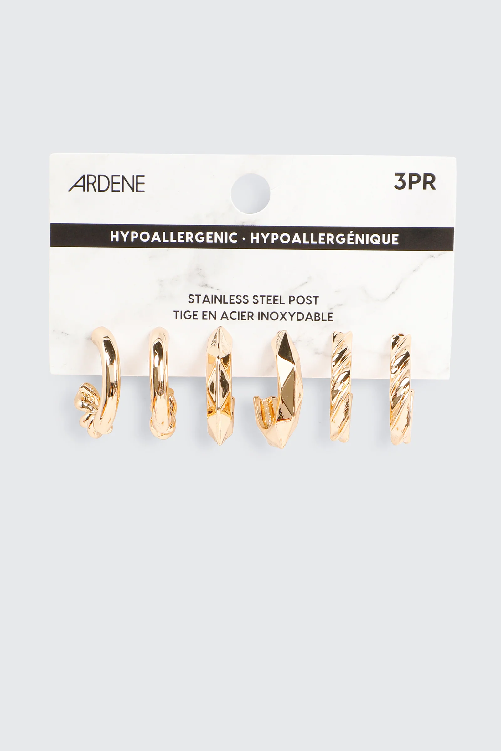 3-Pack Assorted Hoop Earrings - Image 2
