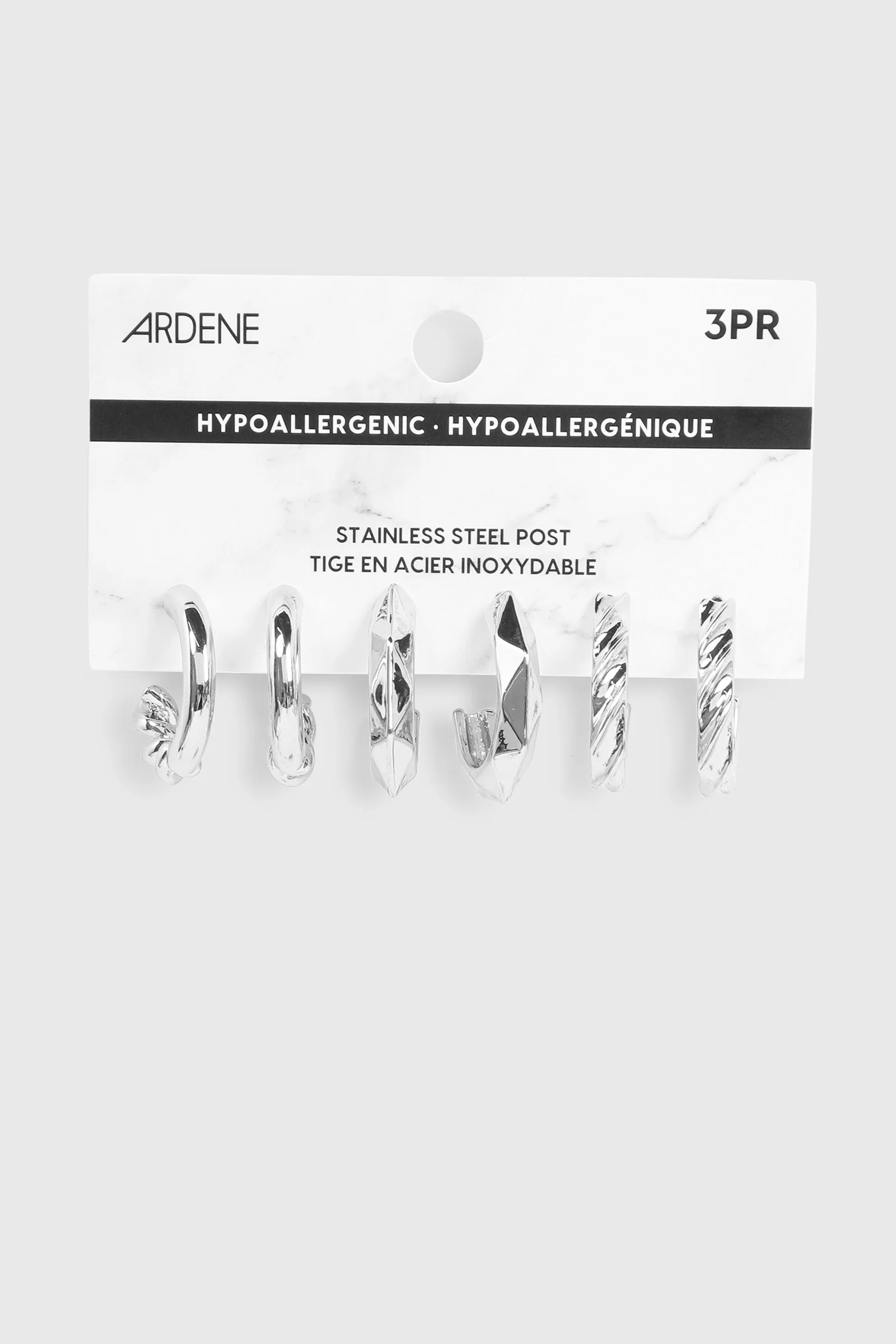 3-Pack Assorted Hoop Earrings - Image 2