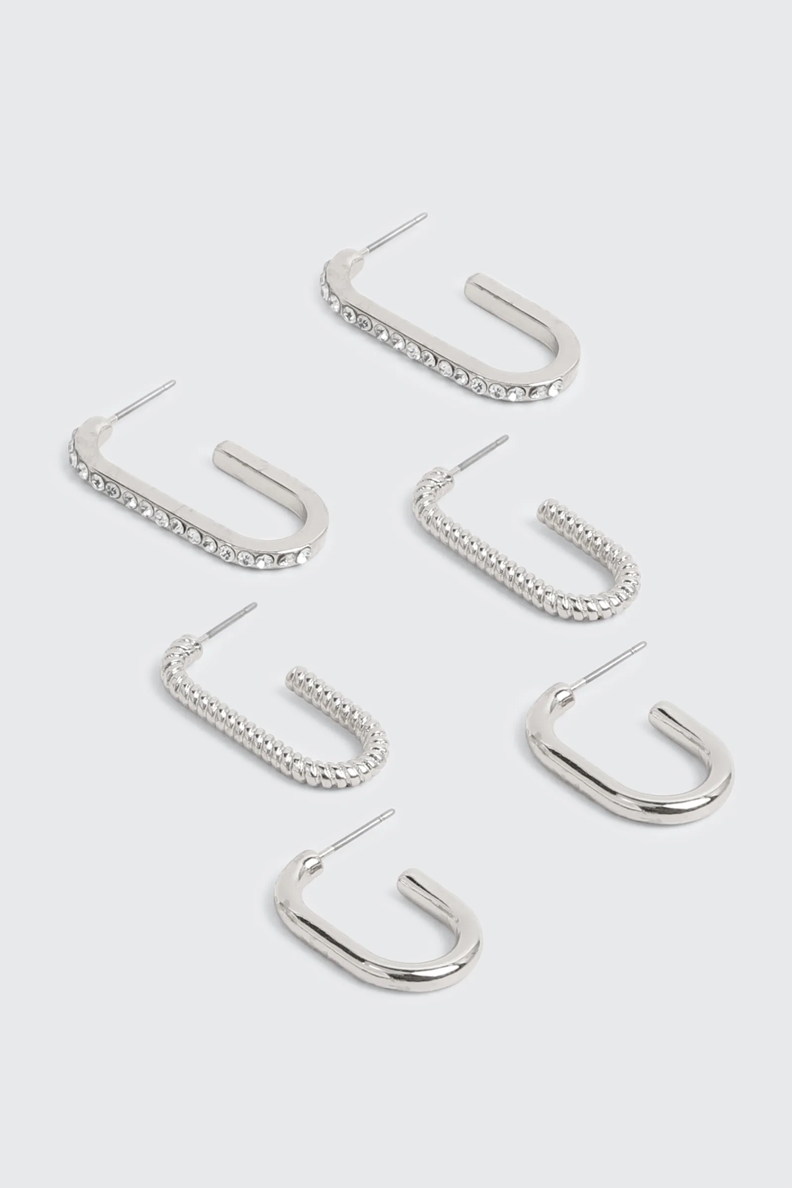 3-Pack Assorted Hoop Earrings