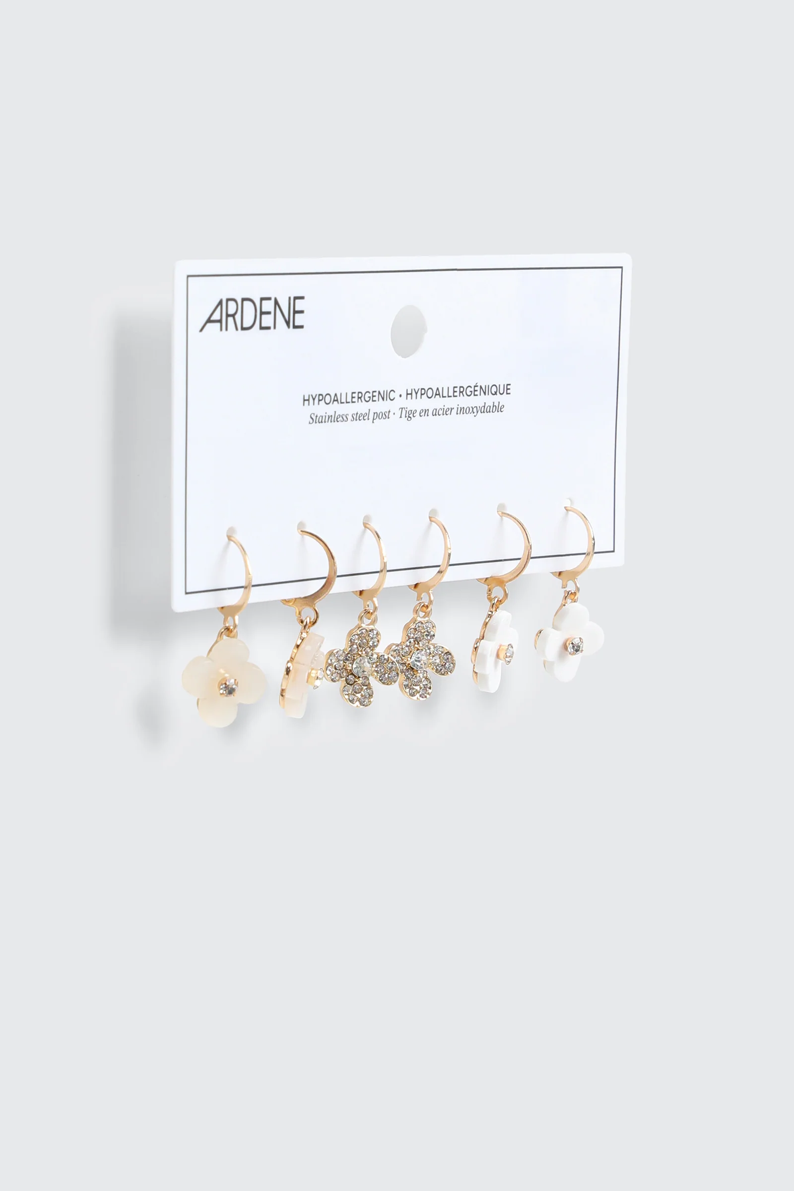 3-Pack Flower Hoop Earrings - Image 2