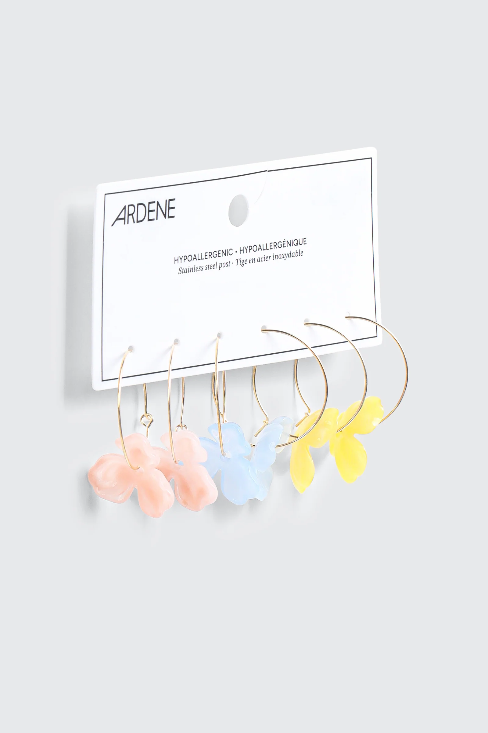 3-Pack Hibiscus Hoop Earrings - Image 2