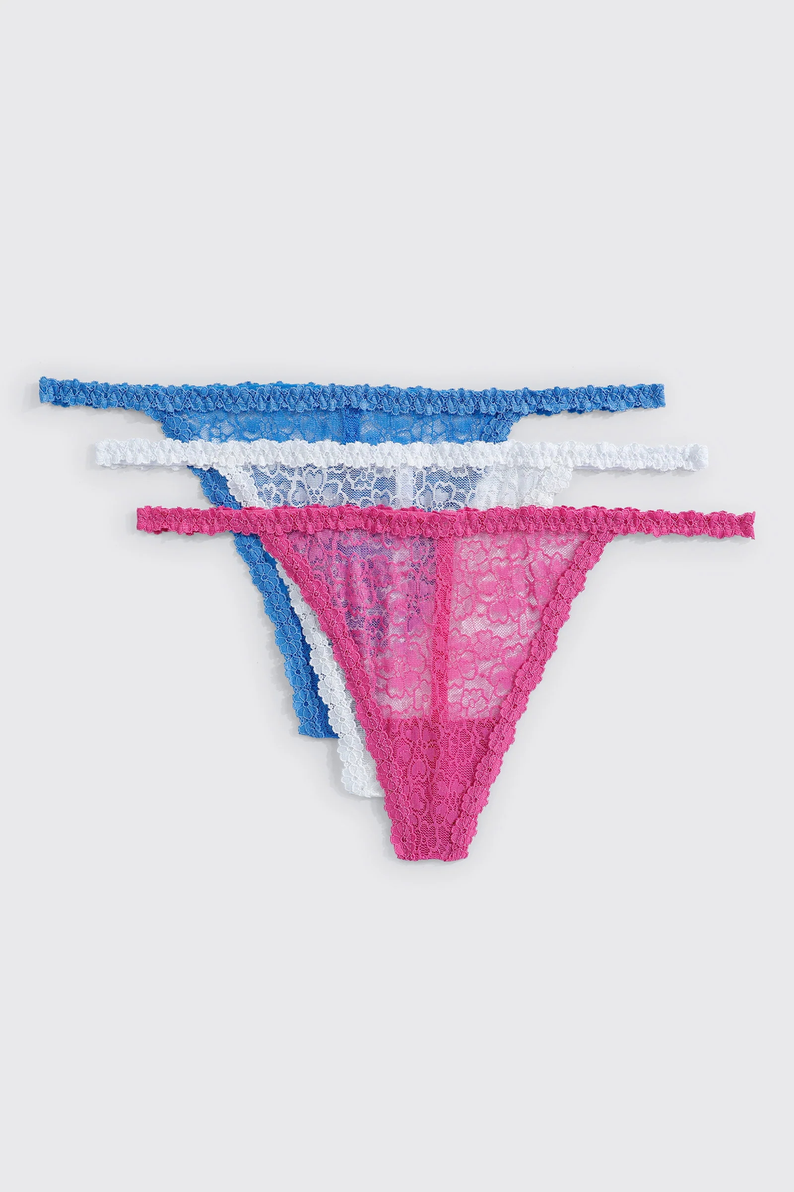3-Pack Lace String Panties