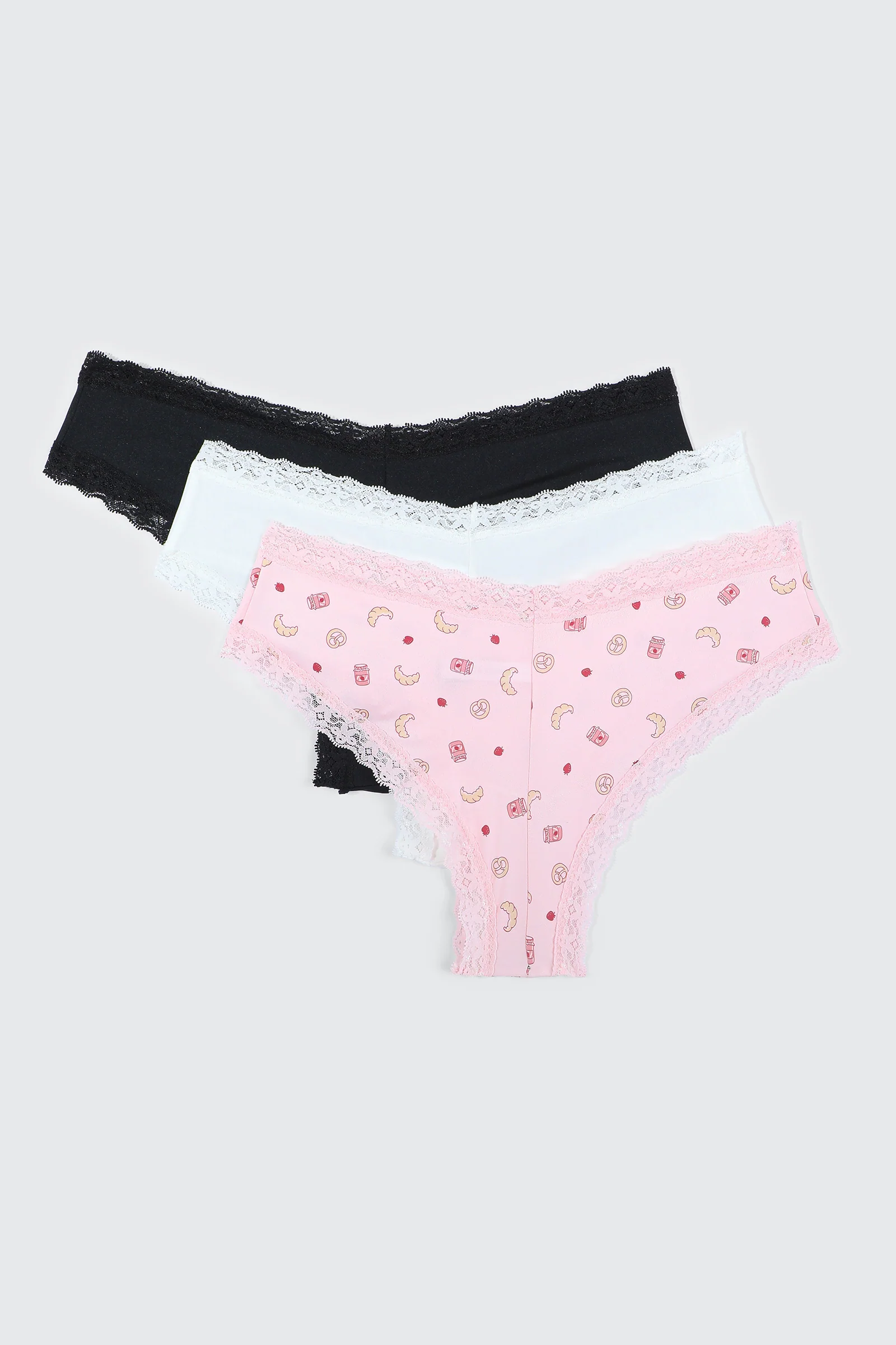 3-Pack Lace Trim Cheeky Panties - Image 2
