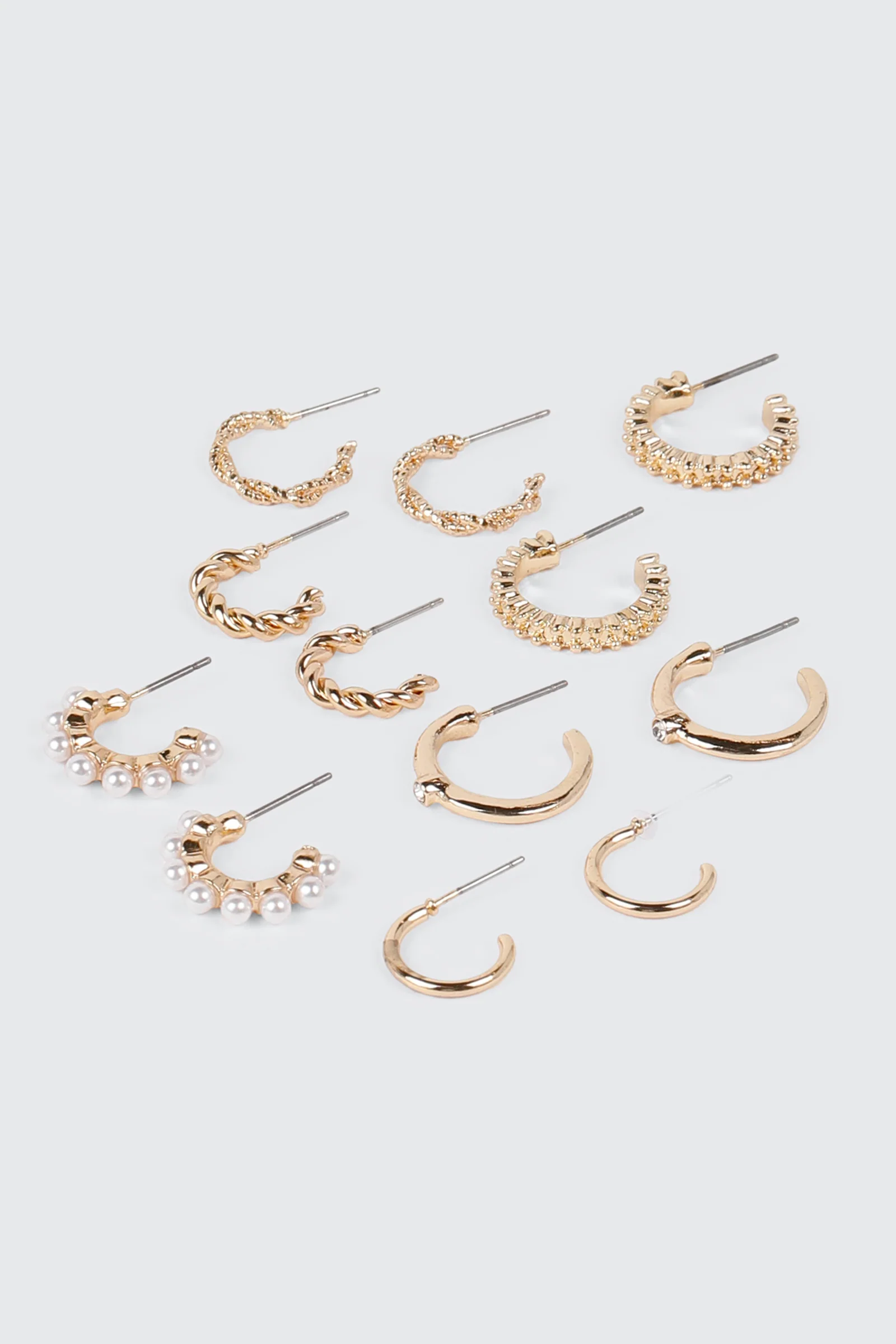 3-Pair Twisted Huggie Hoop Earrings - Image 2