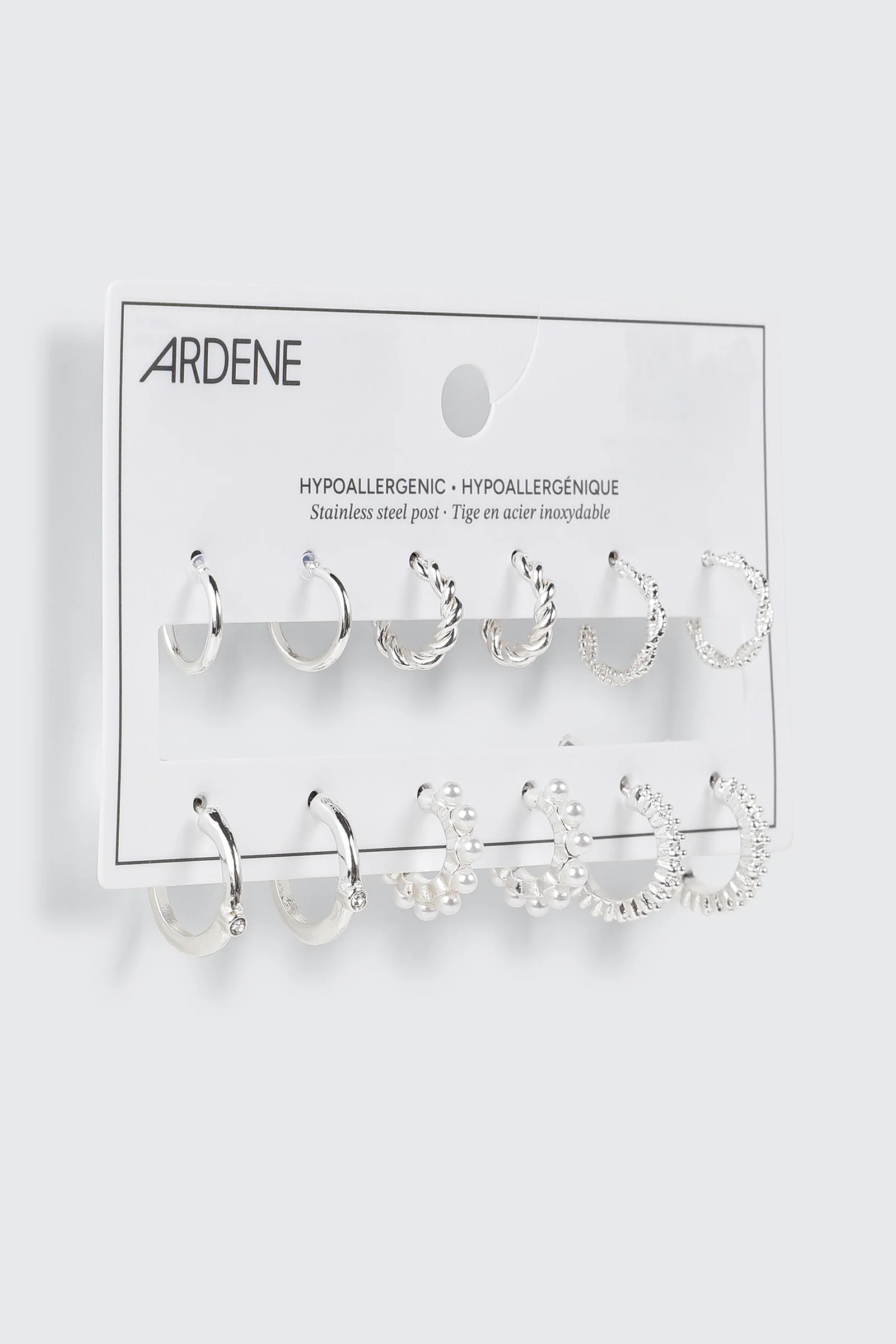 3-Pair Twisted Huggie Hoop Earrings - Image 2