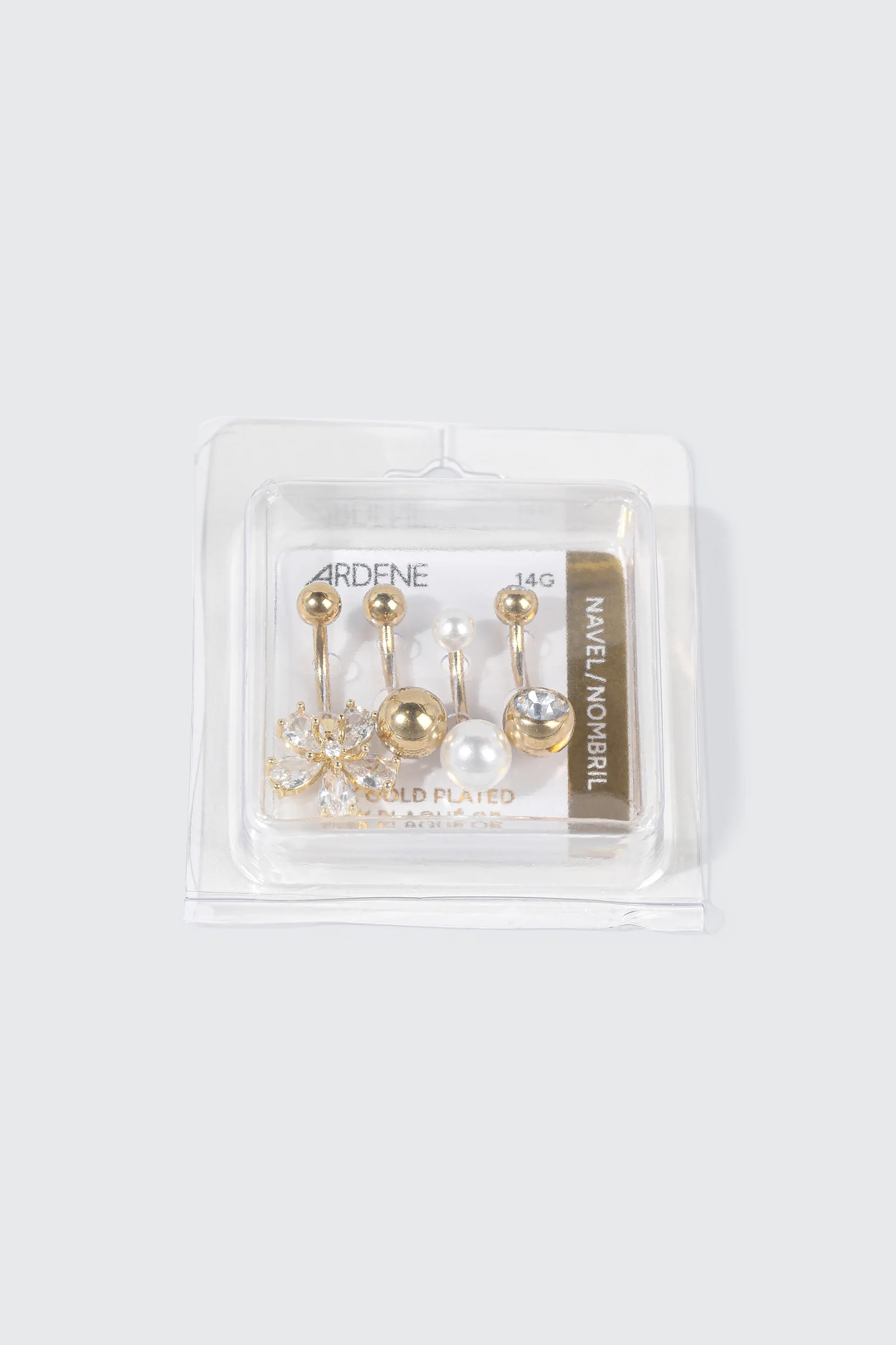 4-Pack 14K Gold Plated Navel Piercings - Image 2