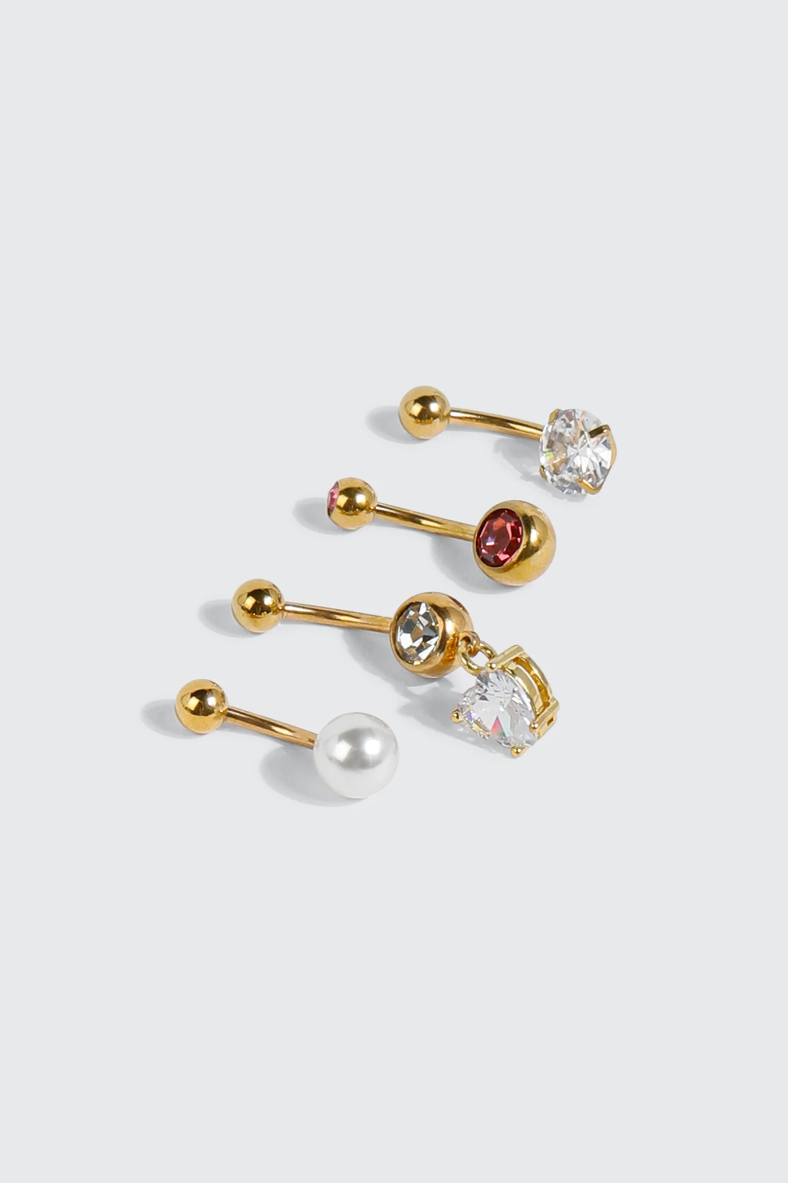 4-Pack Heart Navel Piercings