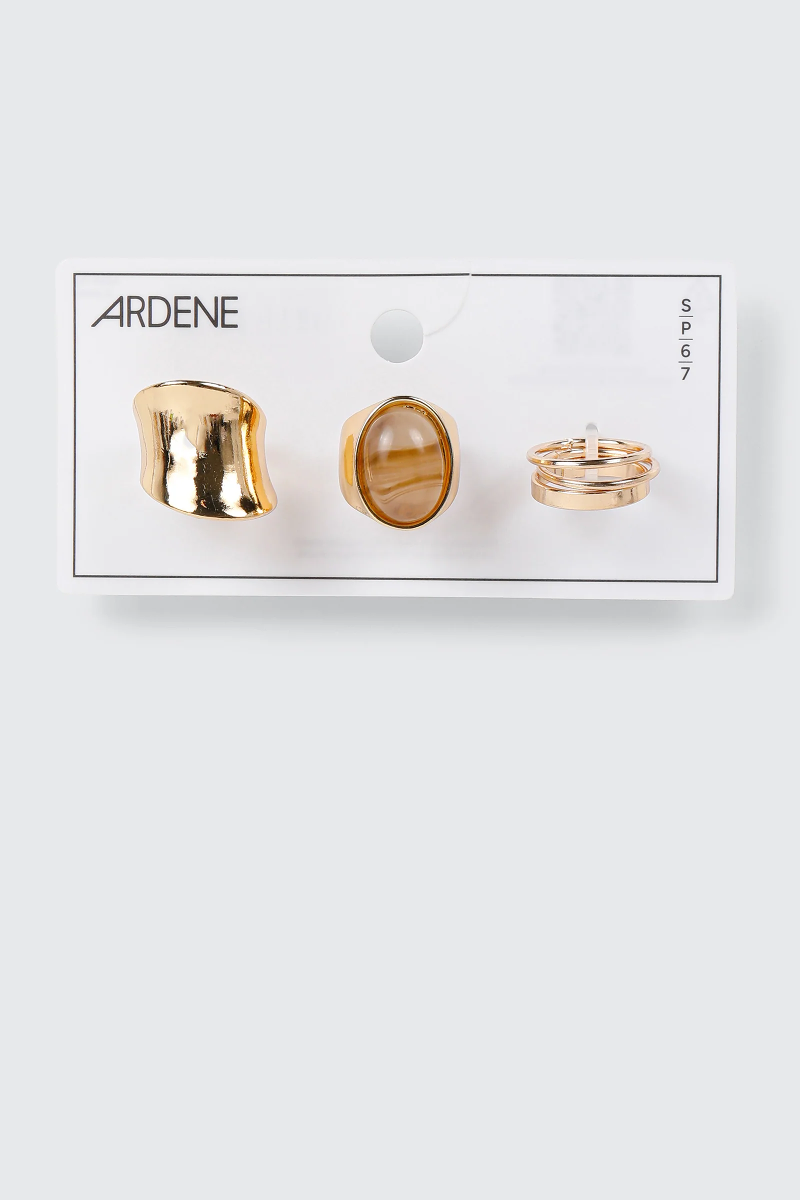 5-Pack Marbled Stone Ring Set - Image 2