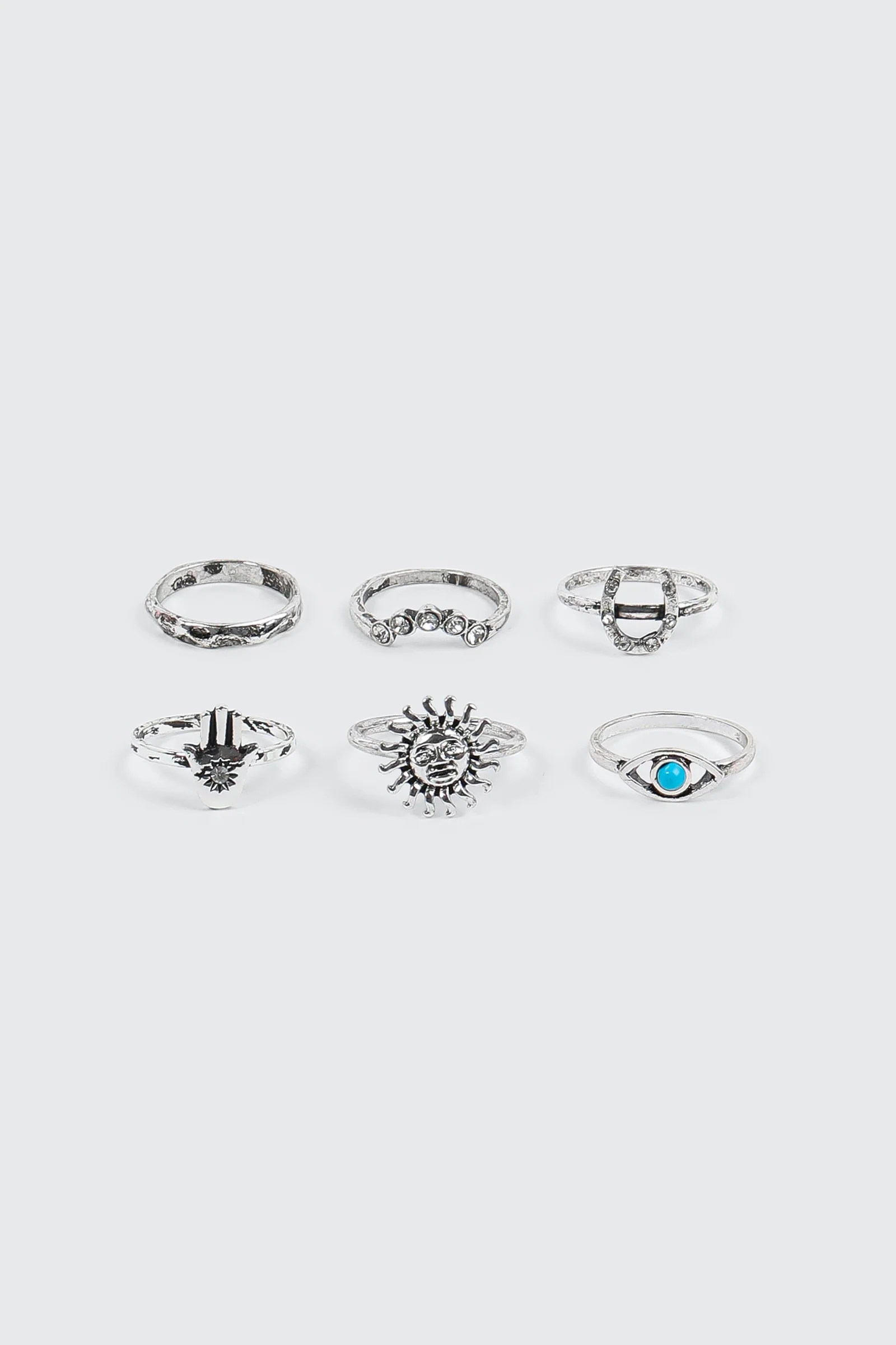 6-Pack Antique Silver Rings