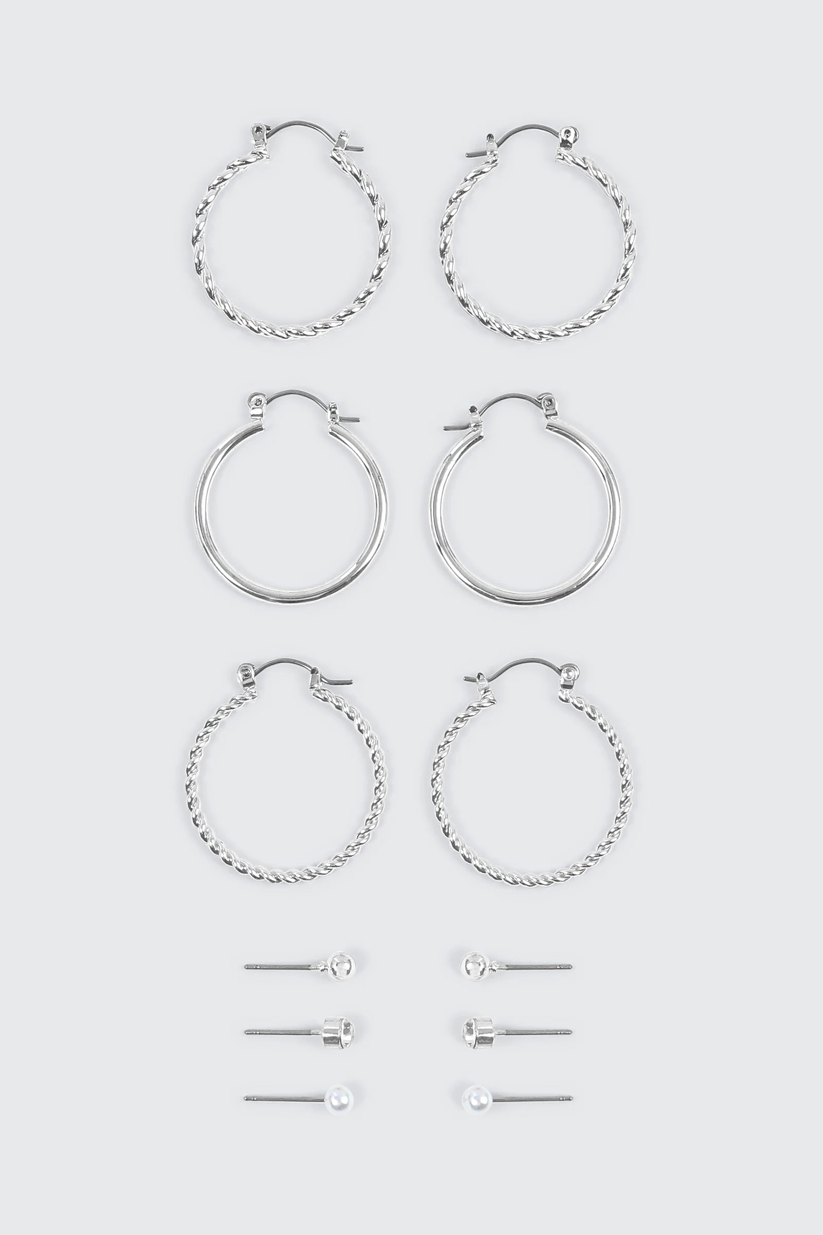 6-Pack Twisted Hoop & Stud Earrings