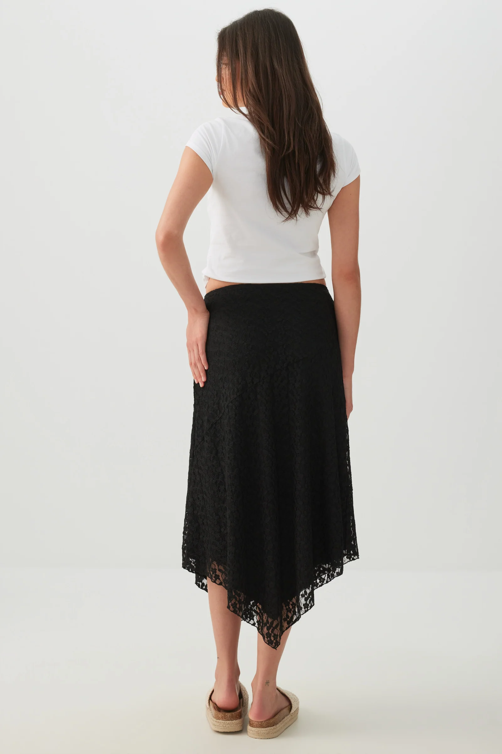 Asymmetrical Lace Midi Skirt - Image 4