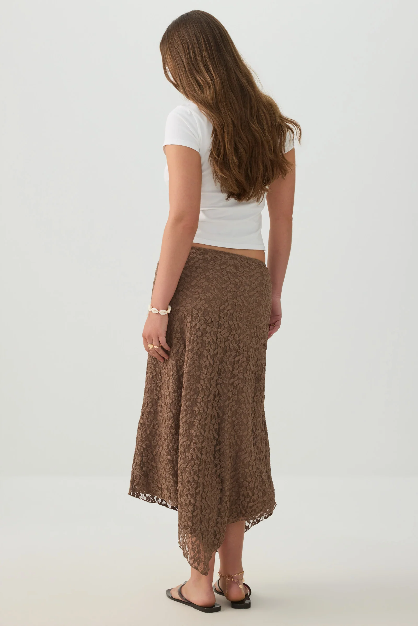 Asymmetrical Lace Midi Skirt - Image 5