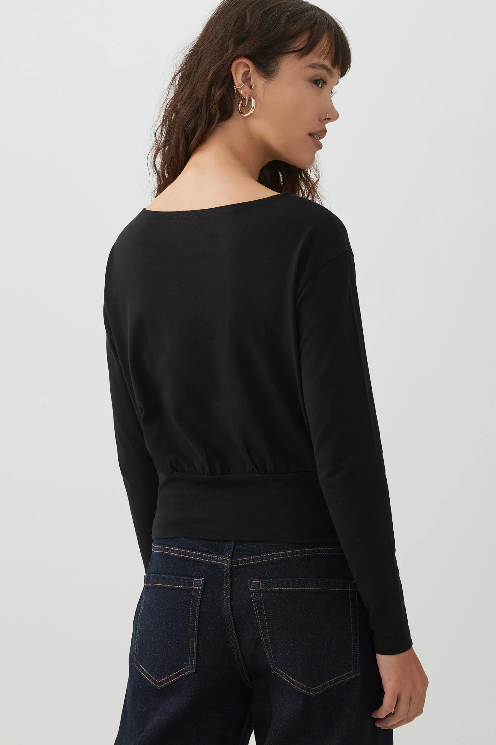 Banded Hem Long Sleeve Top - Image 4