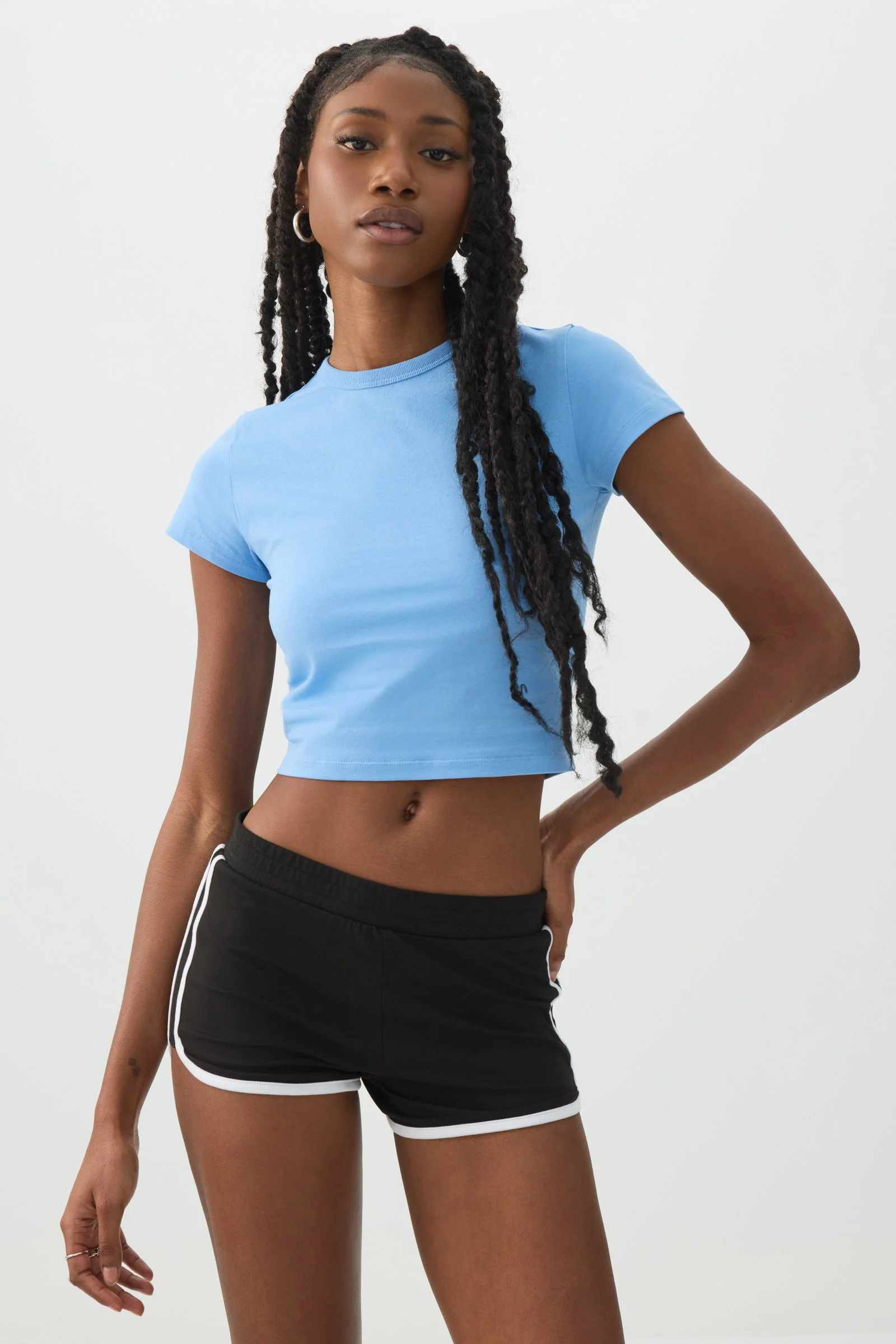 Basic Crop Cap Sleeve T-Shirt - Image 2