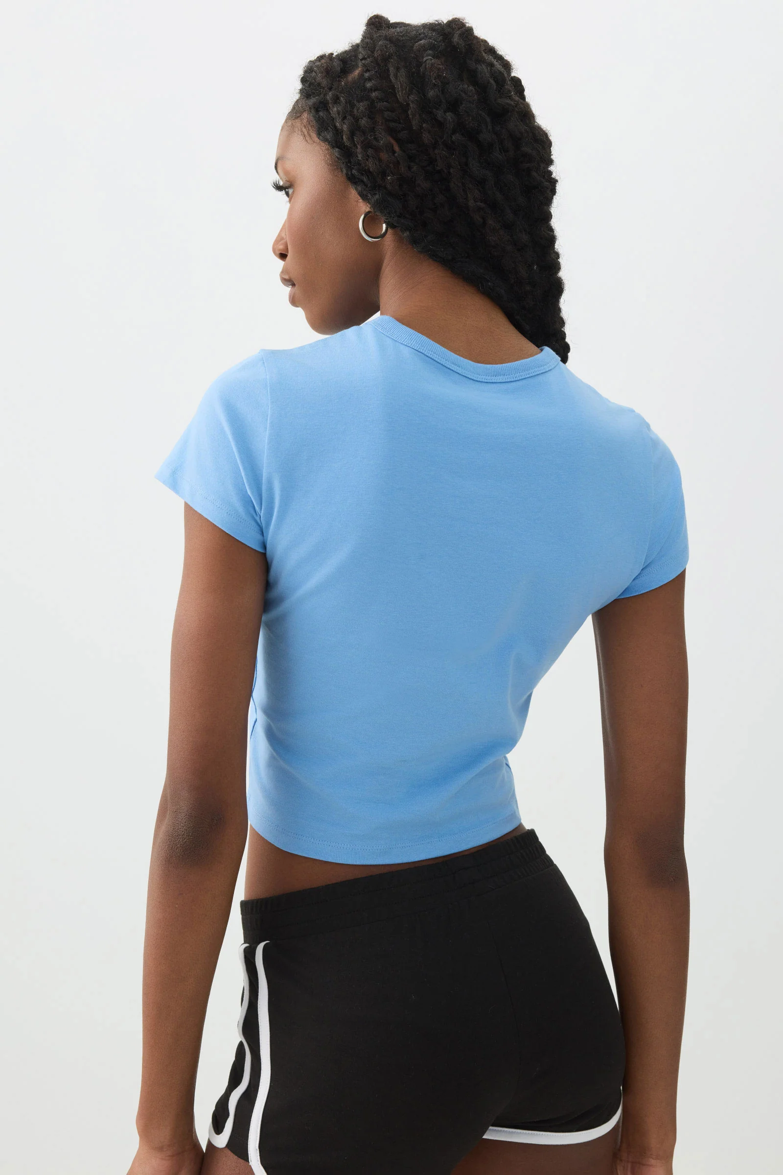 Basic Crop Cap Sleeve T-Shirt - Image 4
