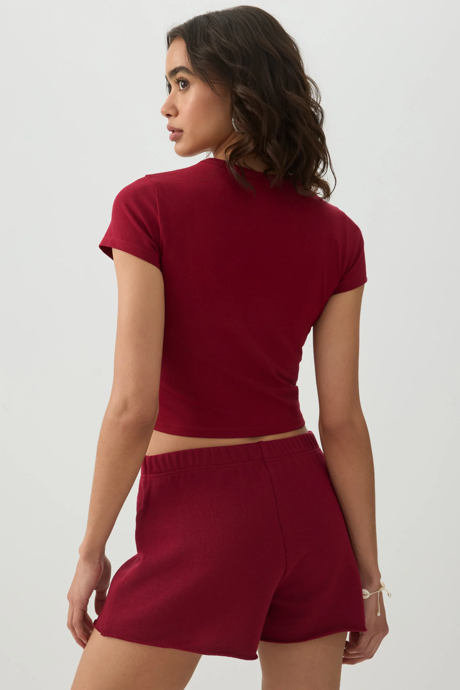 Basic Cropped Crew Neck T Shirt - Image 4