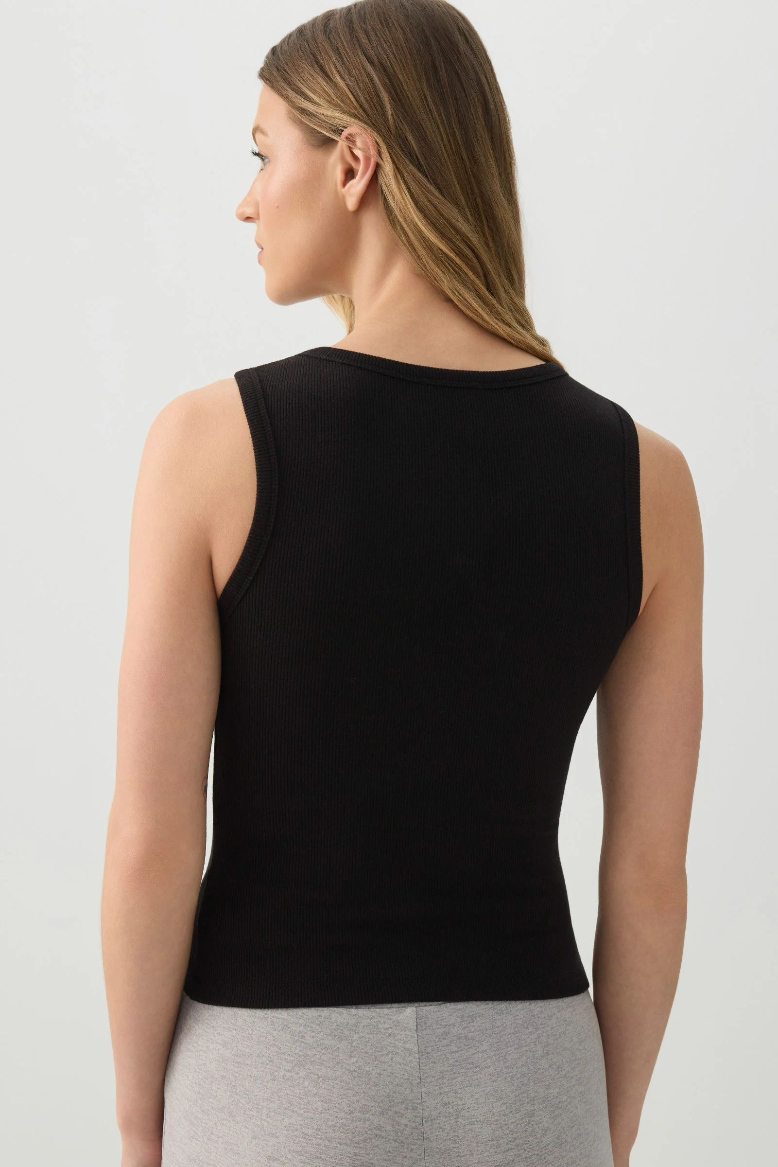 Basic Rib High Neck Tank Top - Image 4