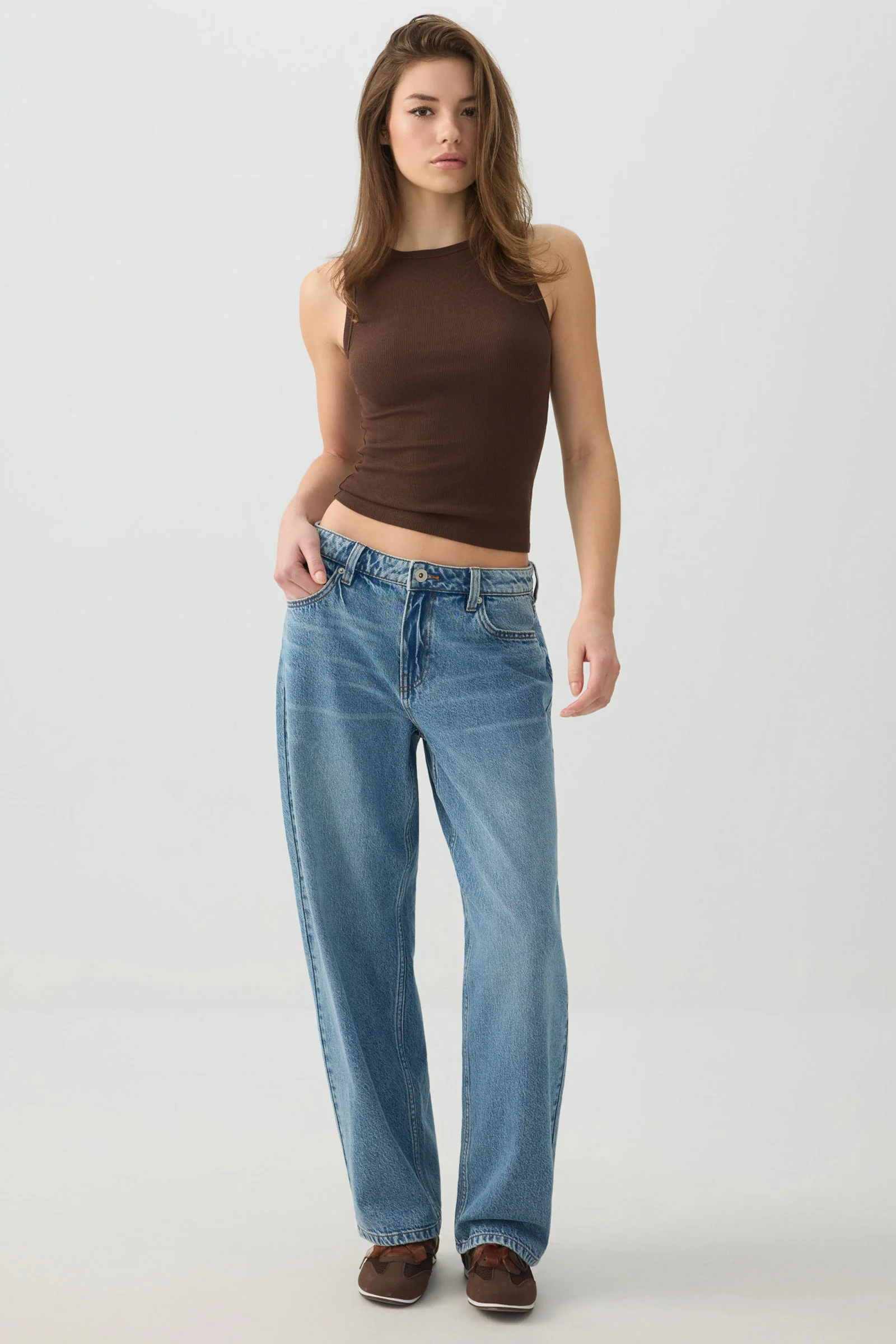 Basic Rib High Neck Tank Top - Image 3