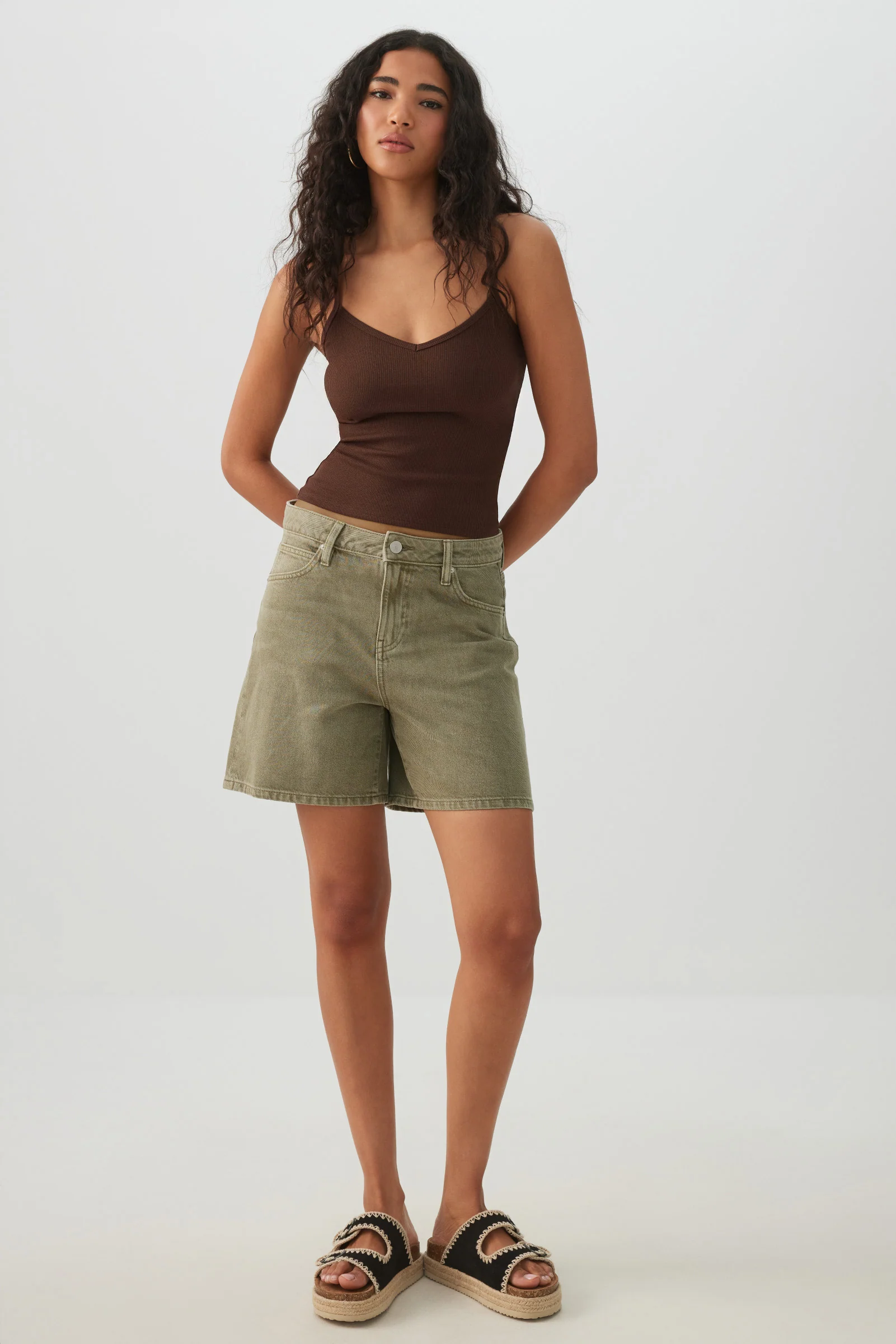 Basic Ribbed Knit Tank Top - Image 2