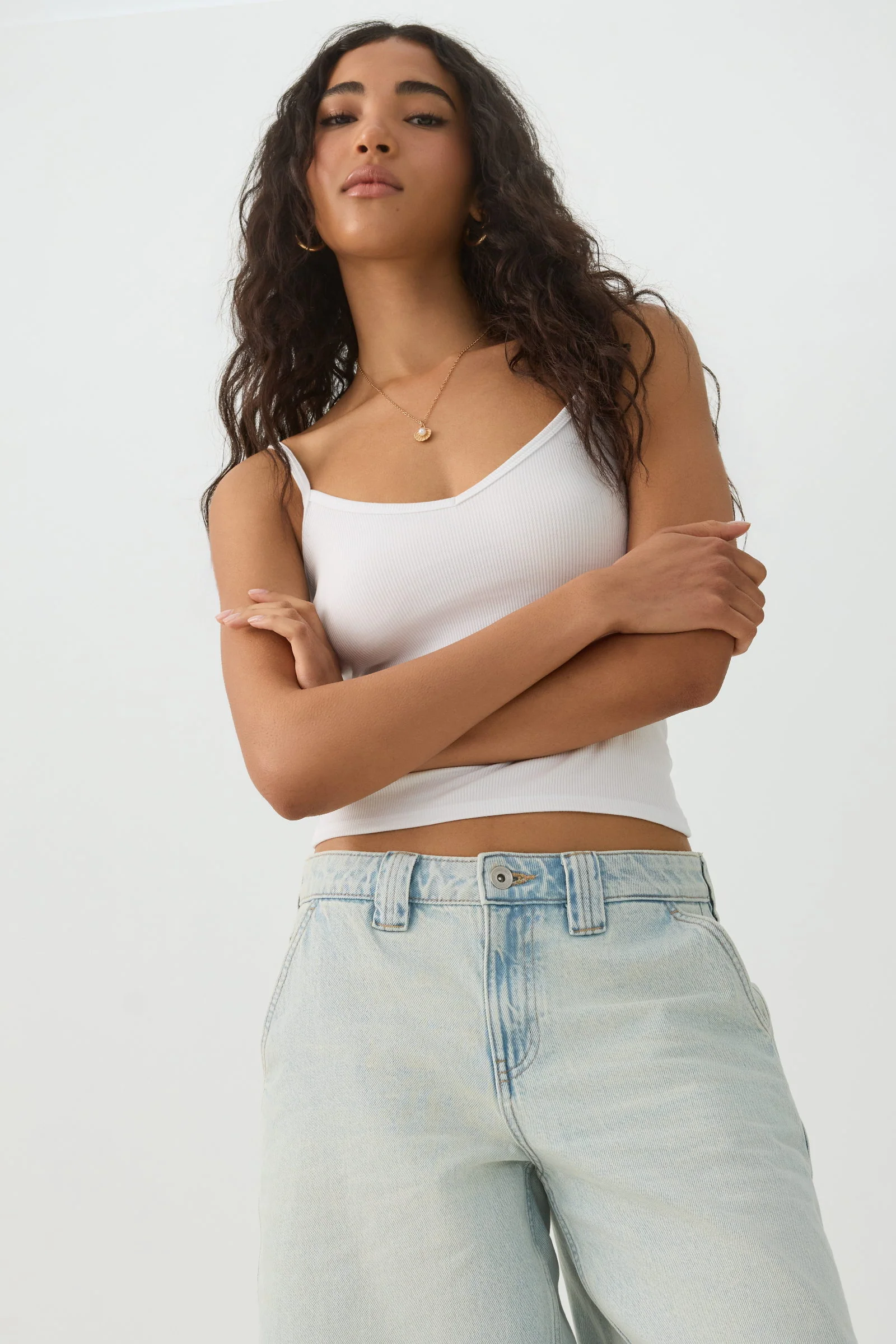 Basic Ribbed Knit Tank Top - Image 2