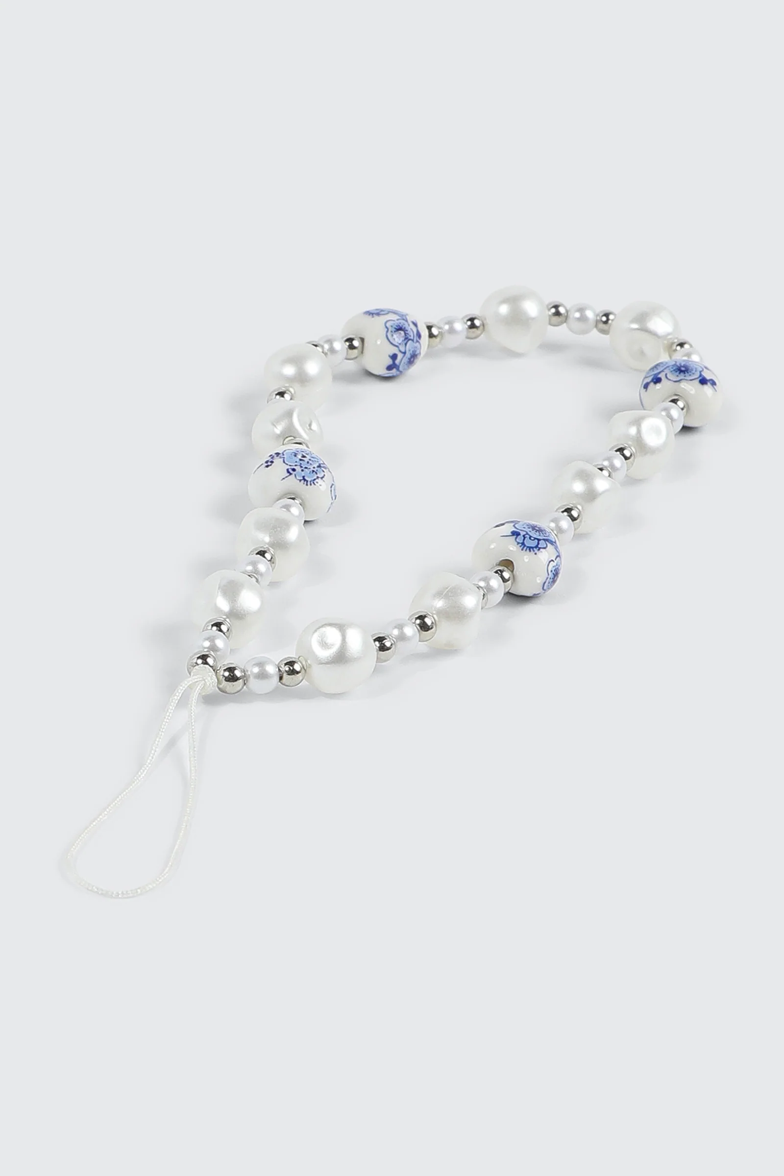 Beaded Phone Charm with Pearls - Image 2