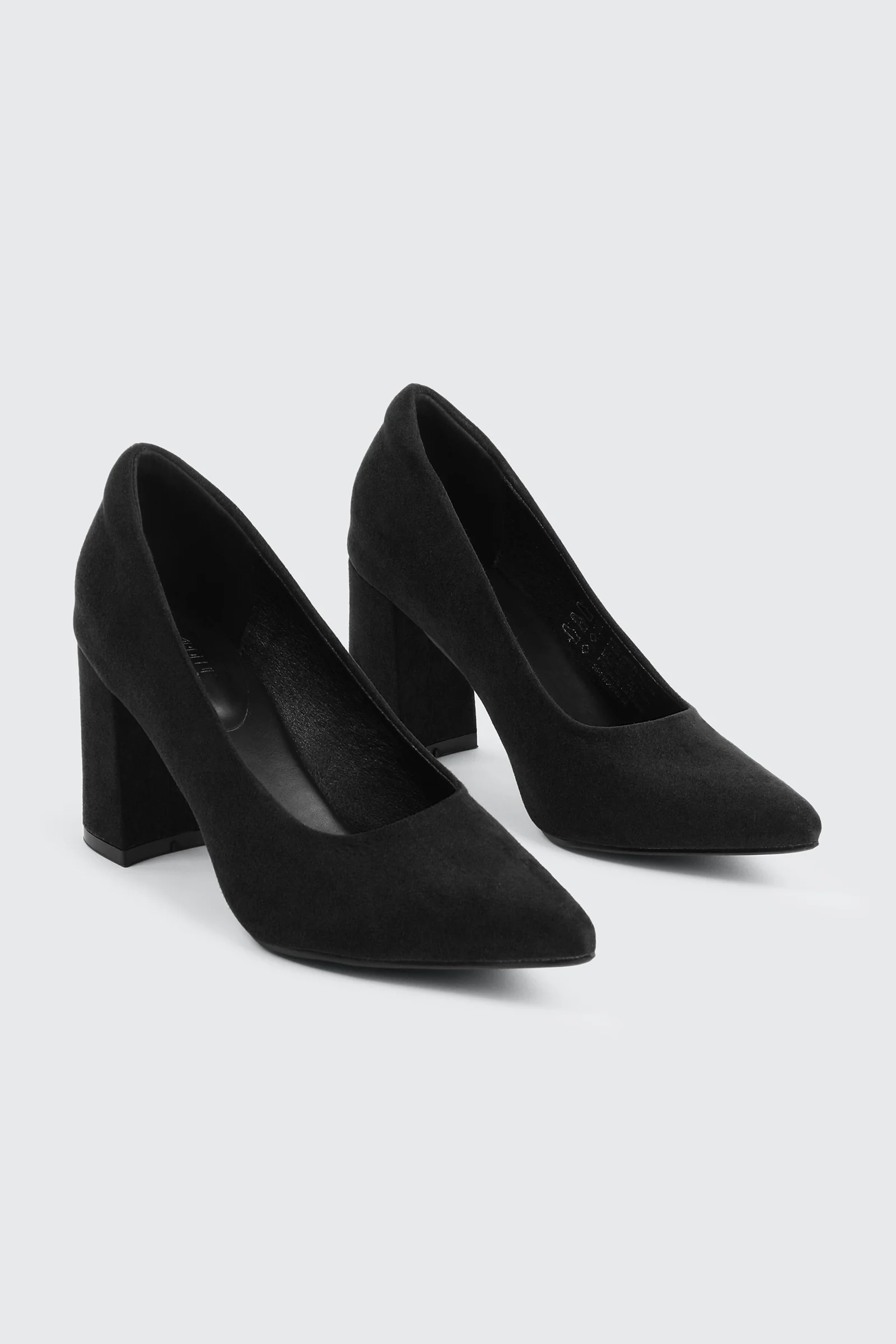 Block Heel Faux Suede Pumps - Image 2
