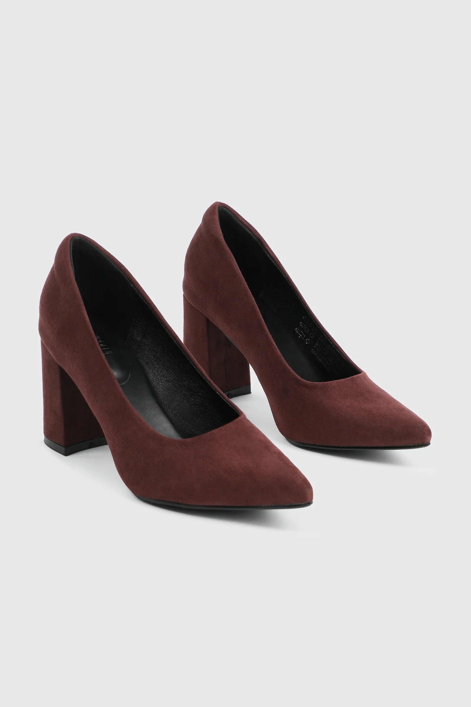 Block Heel Faux Suede Pumps - Image 2